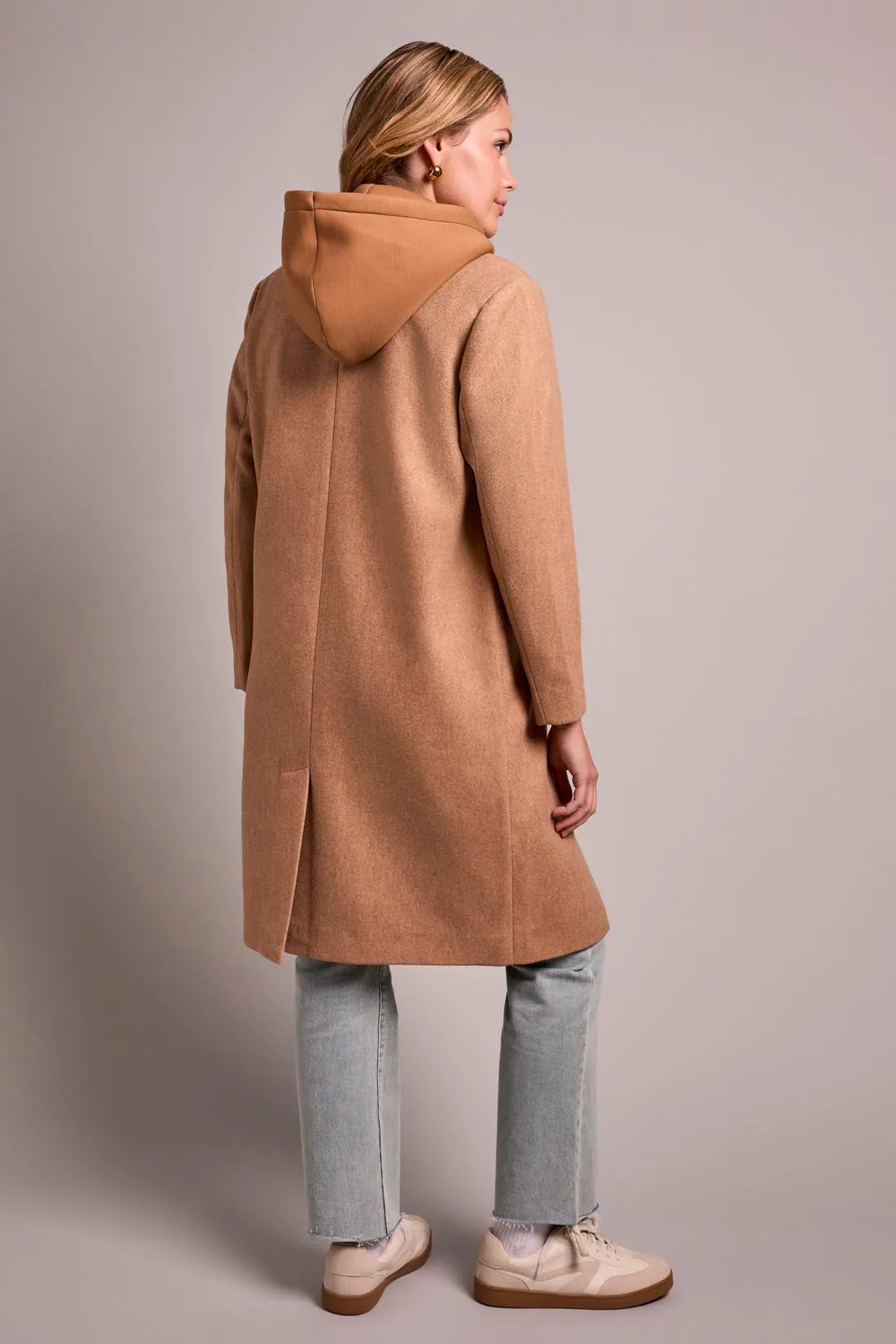 Ultra-Soft Knit Coat With Removable Fooler Hoodie-Almond Latte sold by Tribal product image thumbnail 2