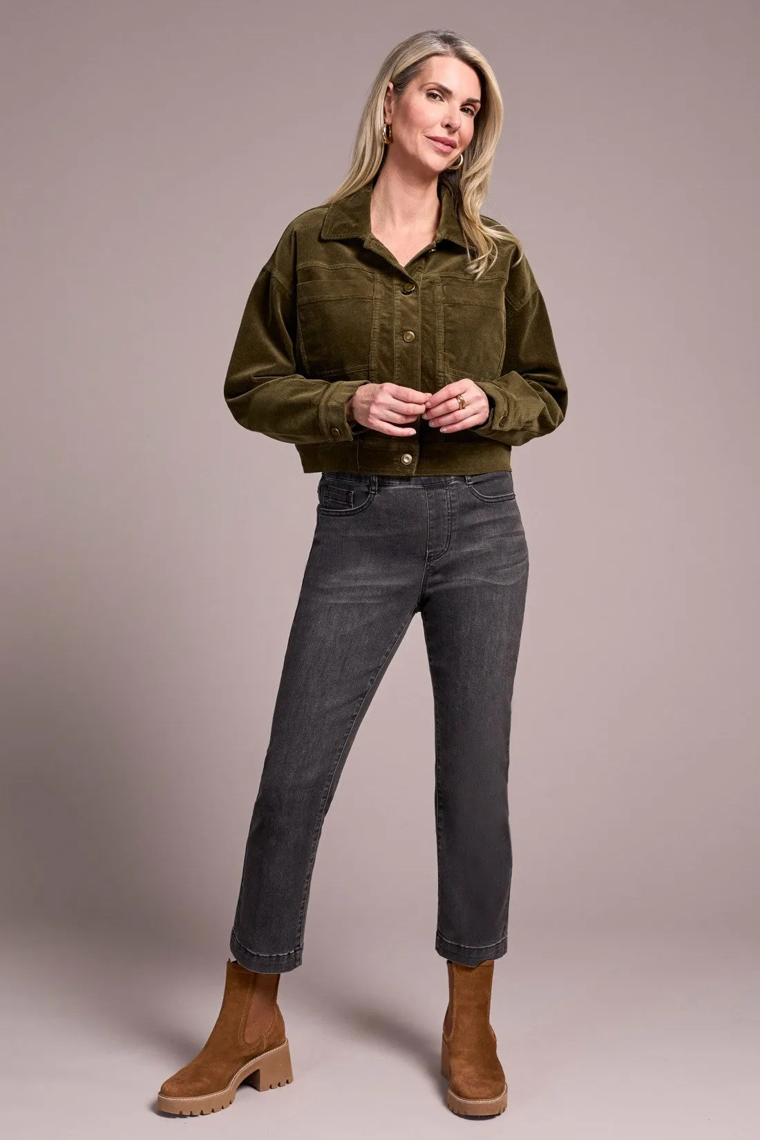 Button-Front Stretch Corduroy Jacket-Ivy sold by Tribal product image thumbnail 2