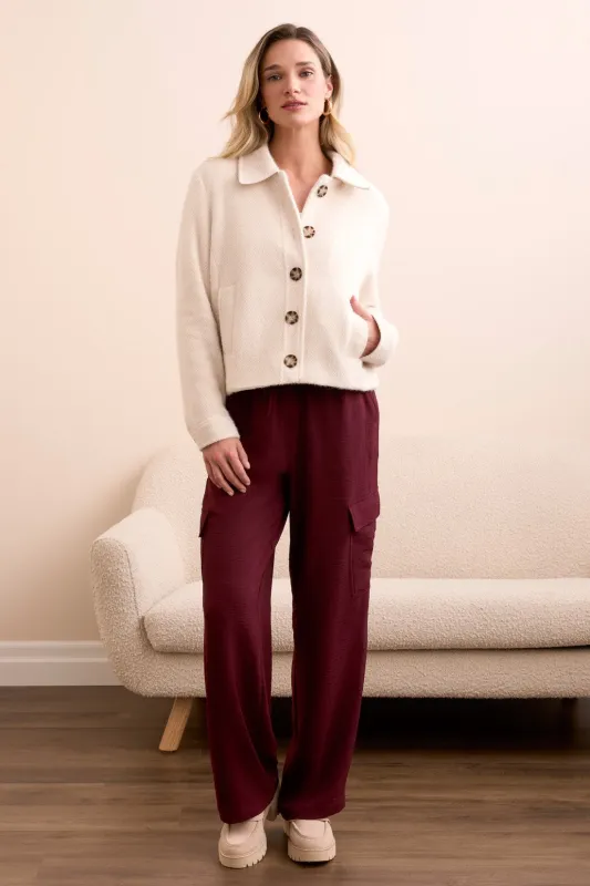 Super Soft Boucle Button-Front Jacket-Moonstone sold by Tribal