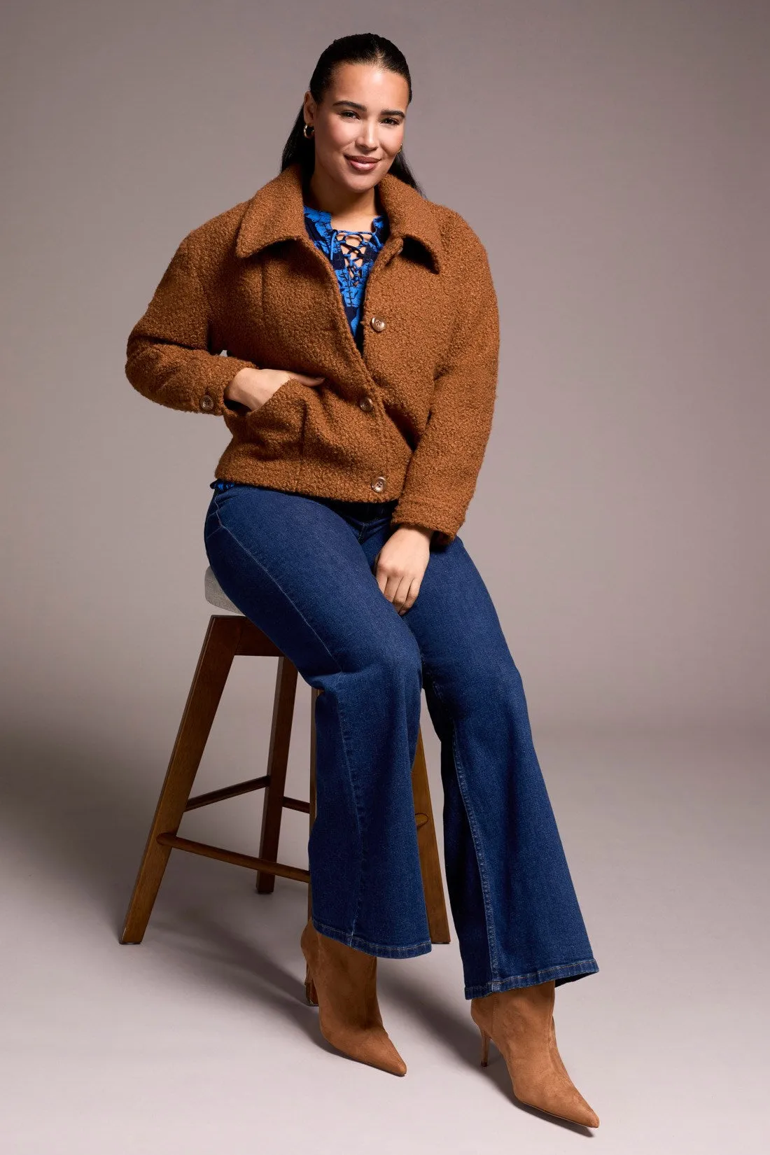 Soft Boucle Button-Front Jacket-Gingerspice sold by Tribal product image thumbnail 3