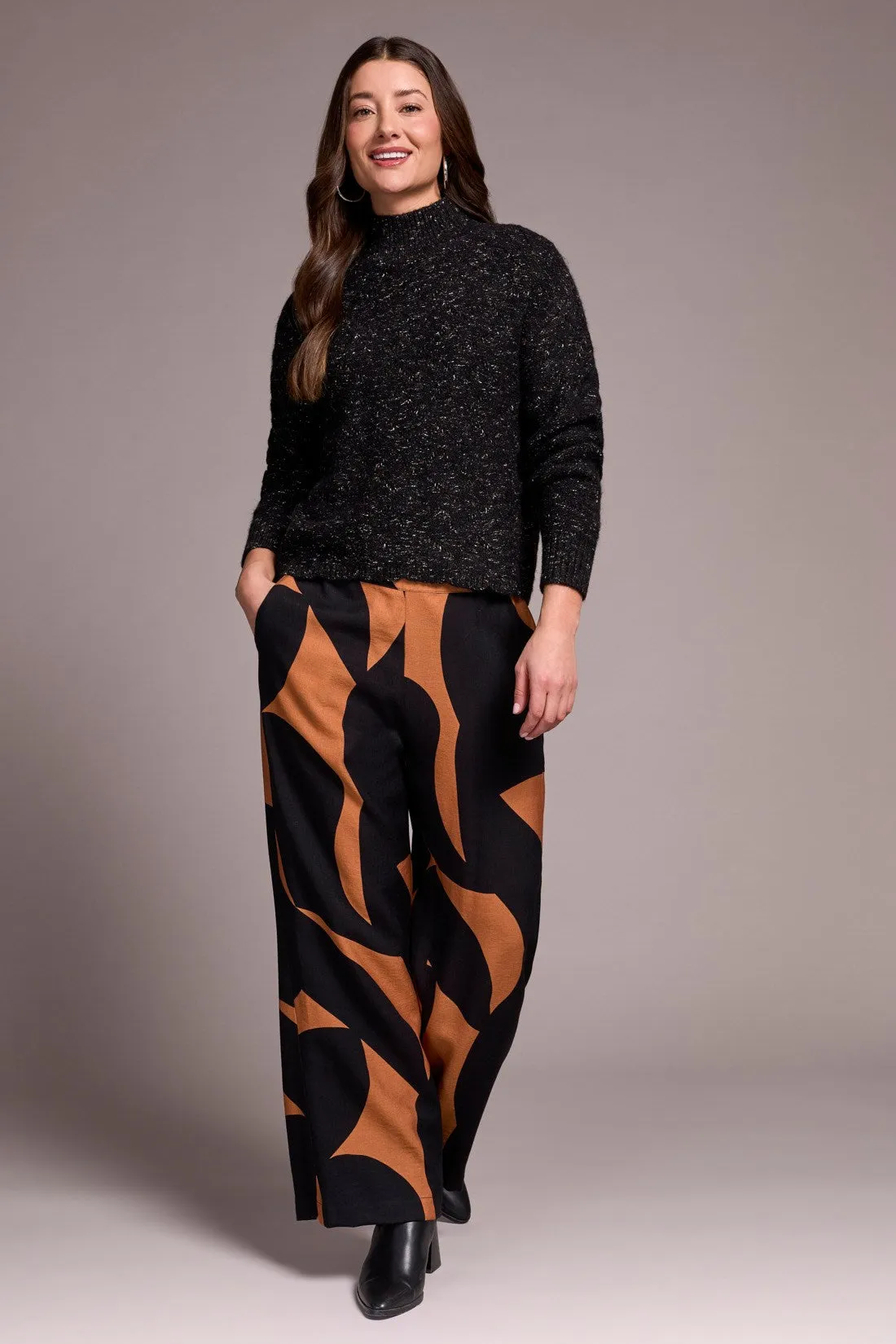 Mock Neck Drop Shoulder Sweater-M black sold by Tribal