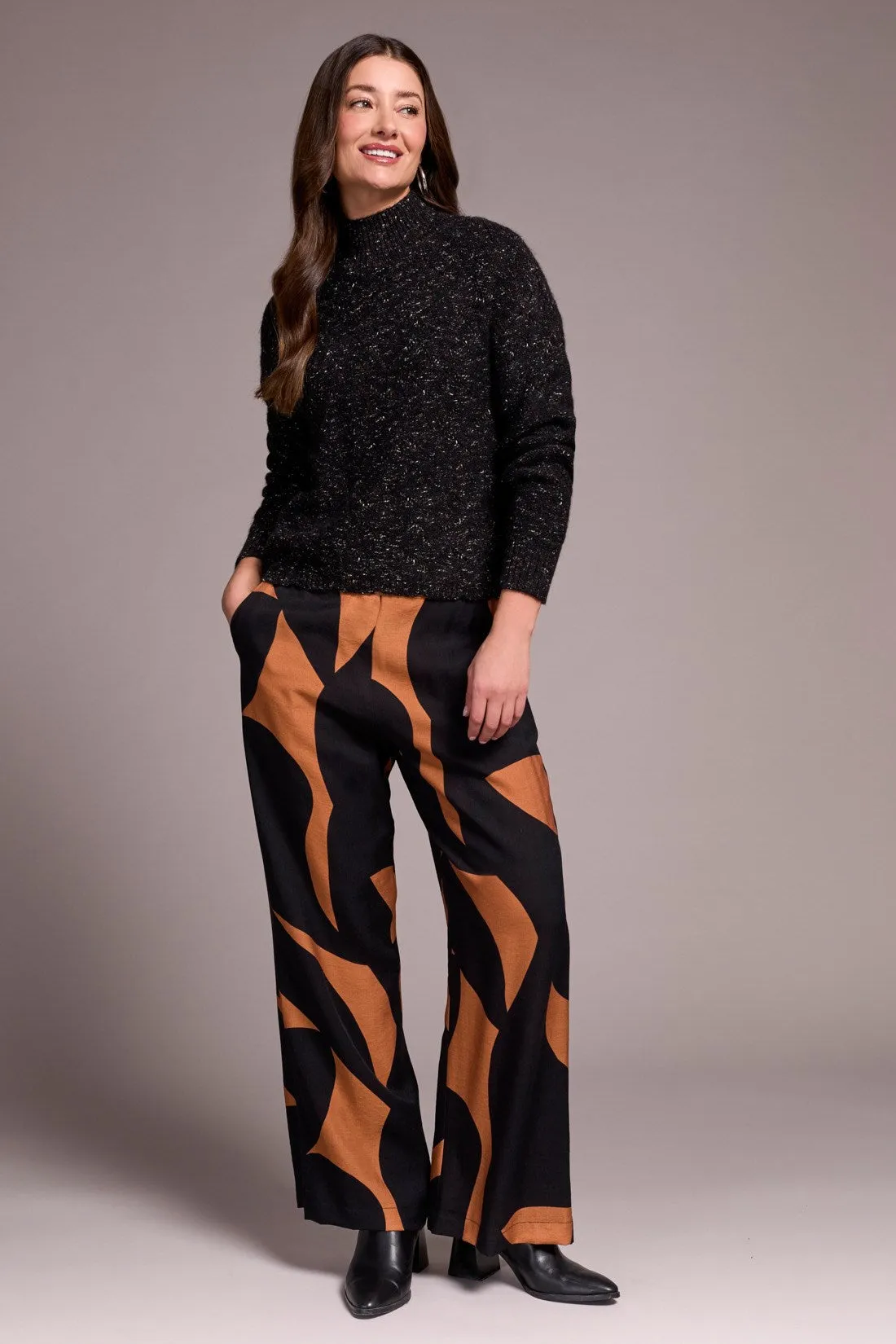 Mock Neck Drop Shoulder Sweater-M black sold by Tribal product image thumbnail 2