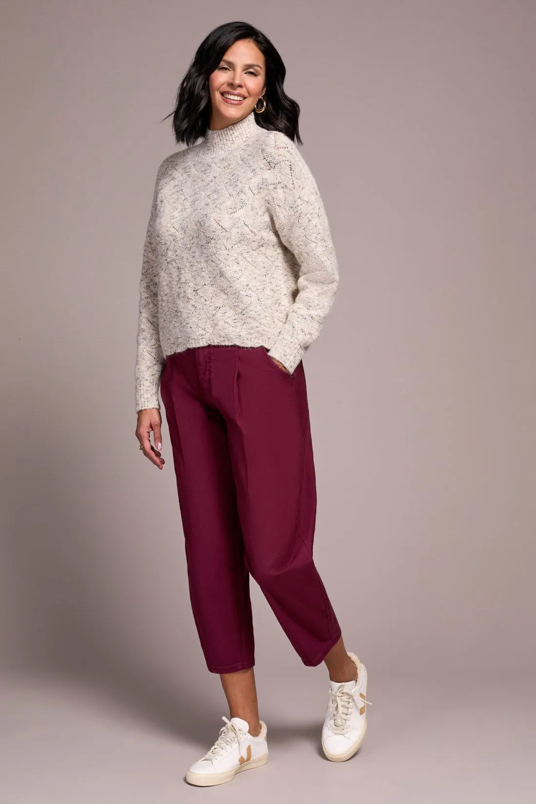 Mock Neck Drop Shoulder Sweater-M cream sold by Tribal product image thumbnail 2