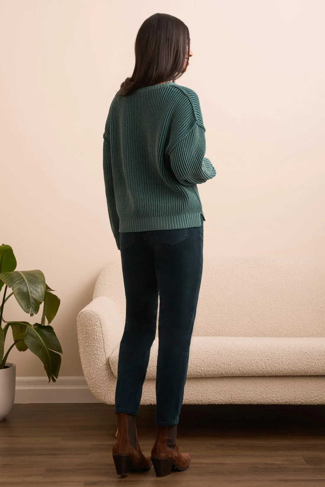 Plaited Chenille Crew Neck Ribbed Sweater-Silverpine sold by Tribal product image thumbnail 4