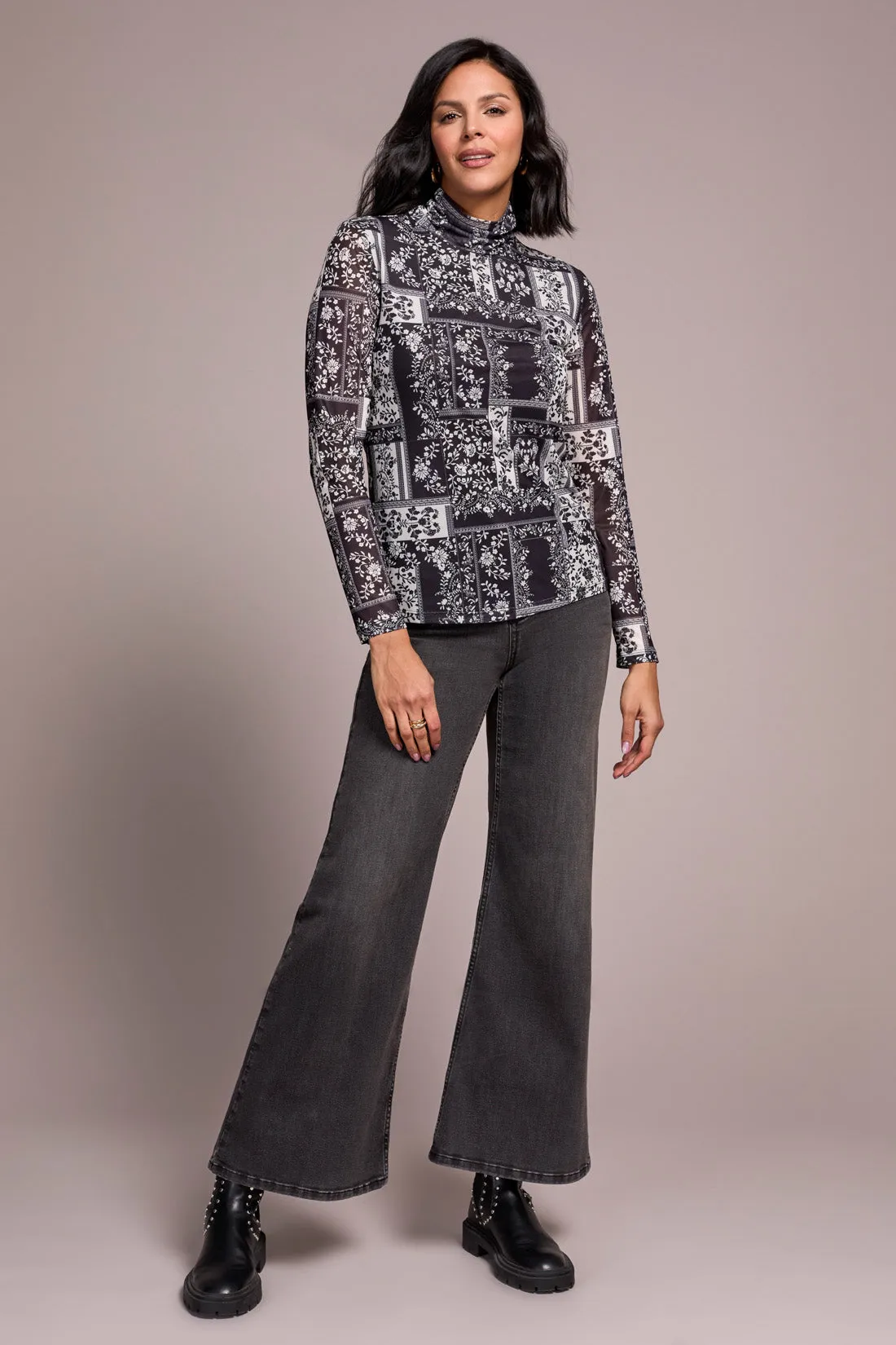 Brooke High Rise Palazzo Jeans-Greyarea sold by Tribal