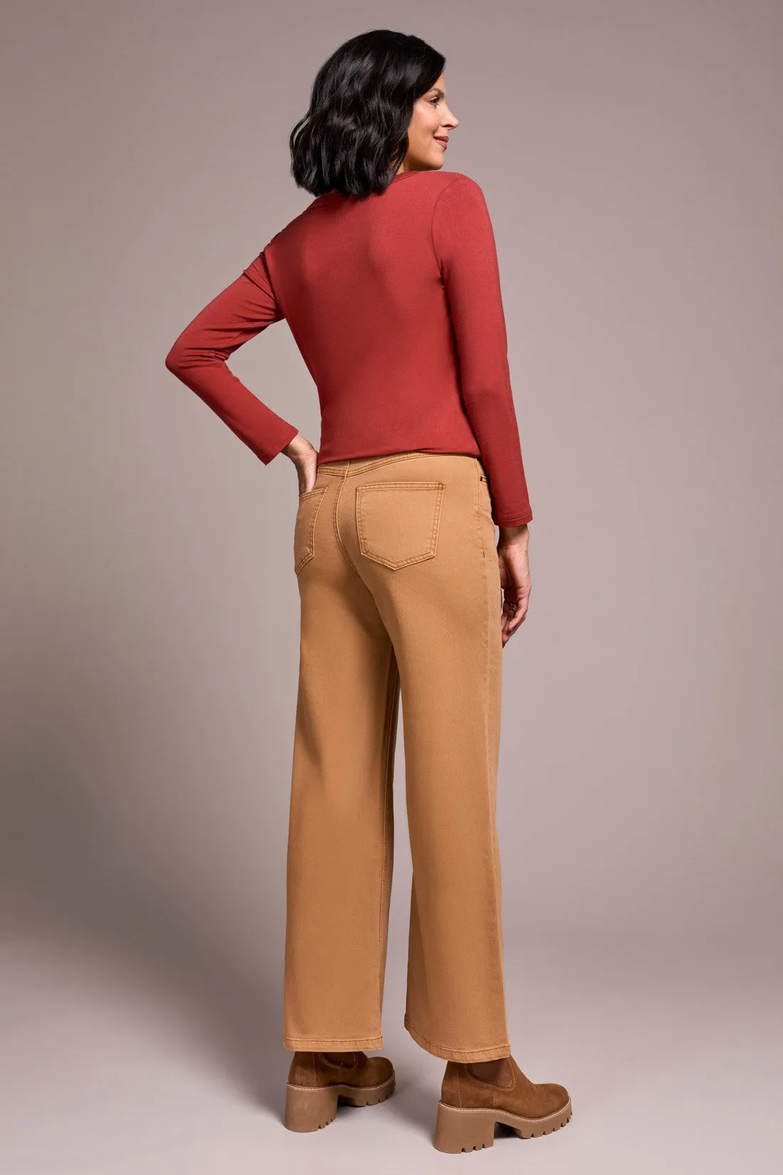 Brooke High Rise Hugging Wide Leg Jeans-Biscotti sold by Tribal product image thumbnail 4