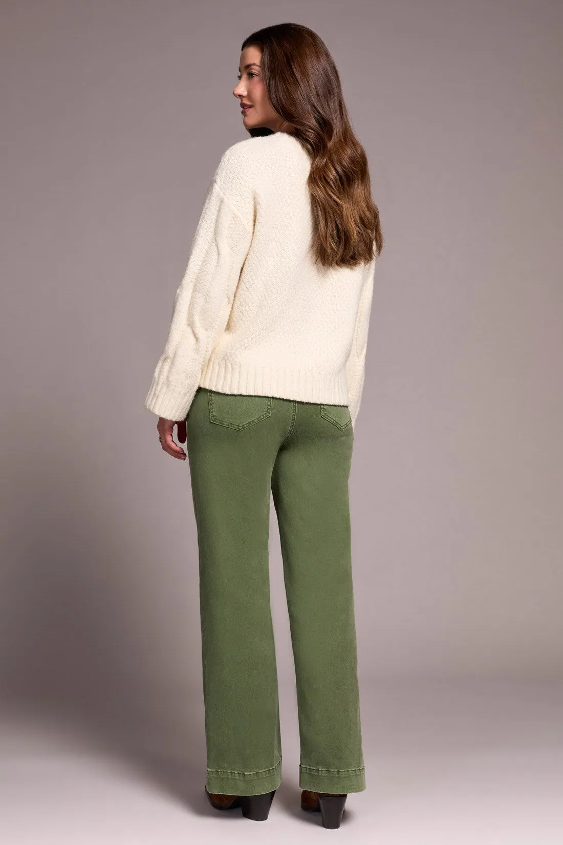 Cable-Knit Textured Crewneck Sweater-H cream sold by Tribal product image thumbnail 4