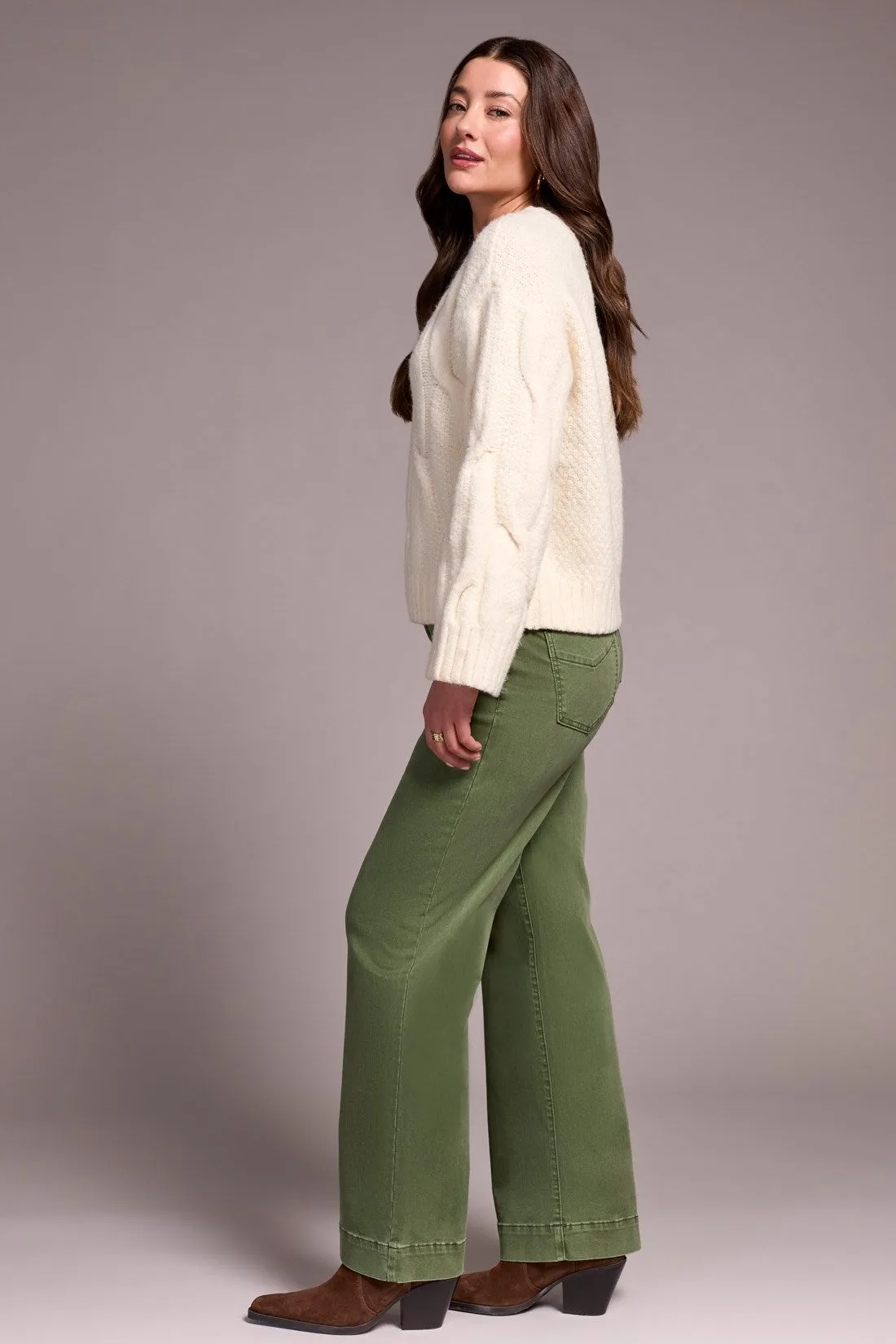 Cable-Knit Textured Crewneck Sweater-H cream sold by Tribal product image thumbnail 2