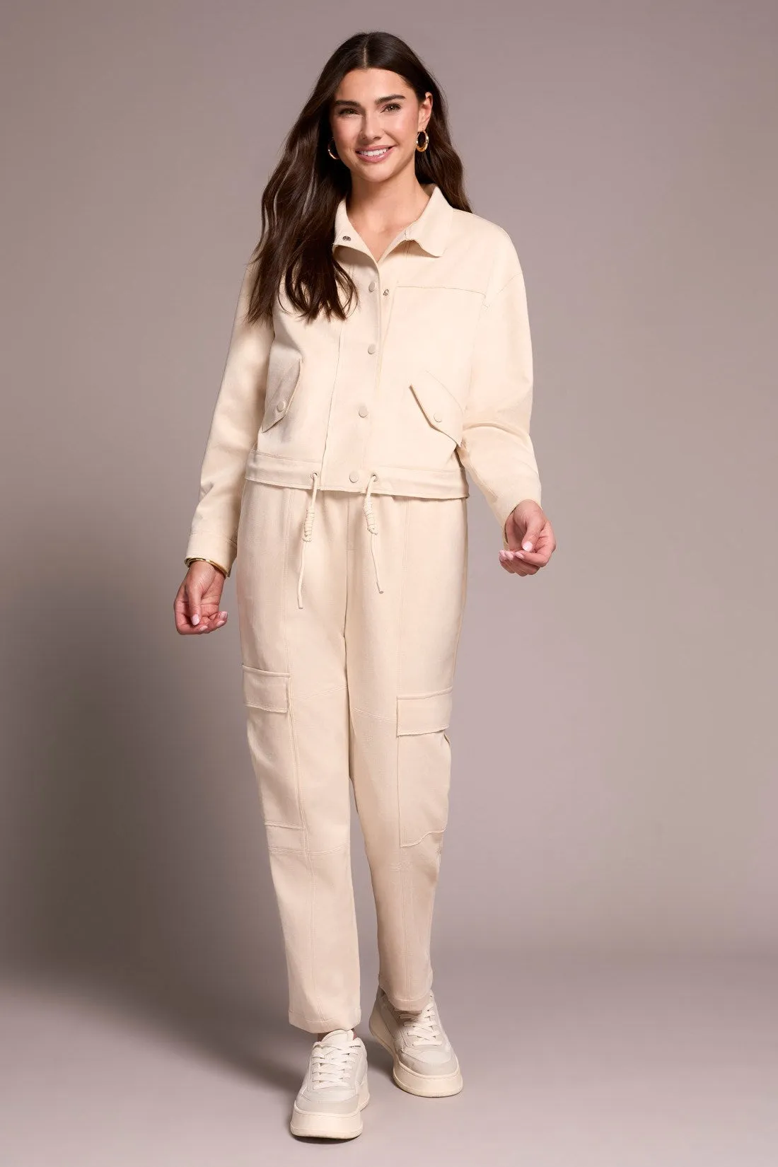 Faux Suede High-Collar Drop-Shoulder Jacket-Cream sold by Tribal product image thumbnail 3