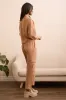 Faux Suede High-Collar Drop-Shoulder Jacket-Almondlatte sold by Tribal