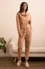 Faux Suede High-Collar Drop-Shoulder Jacket-Almondlatte sold by Tribal