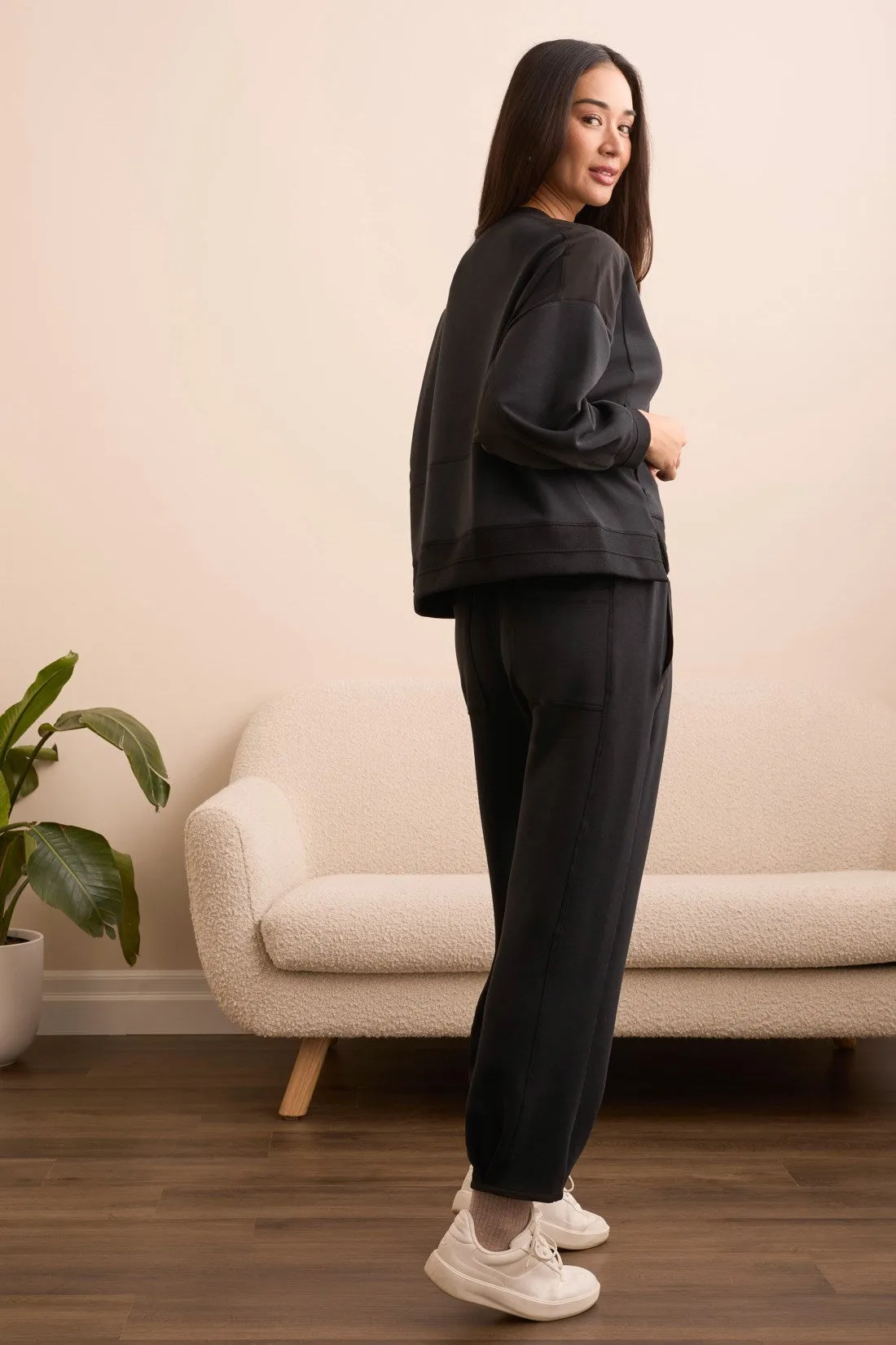 Butter Soft High Waisted Joggers-Black sold by Tribal product image thumbnail 3