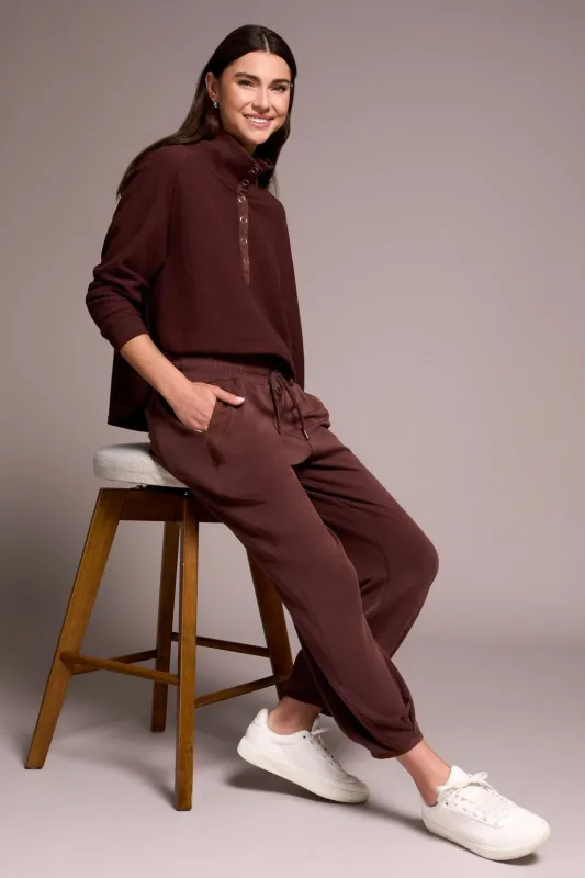 Butter Soft High Waisted Joggers-Cocoa sold by Tribal