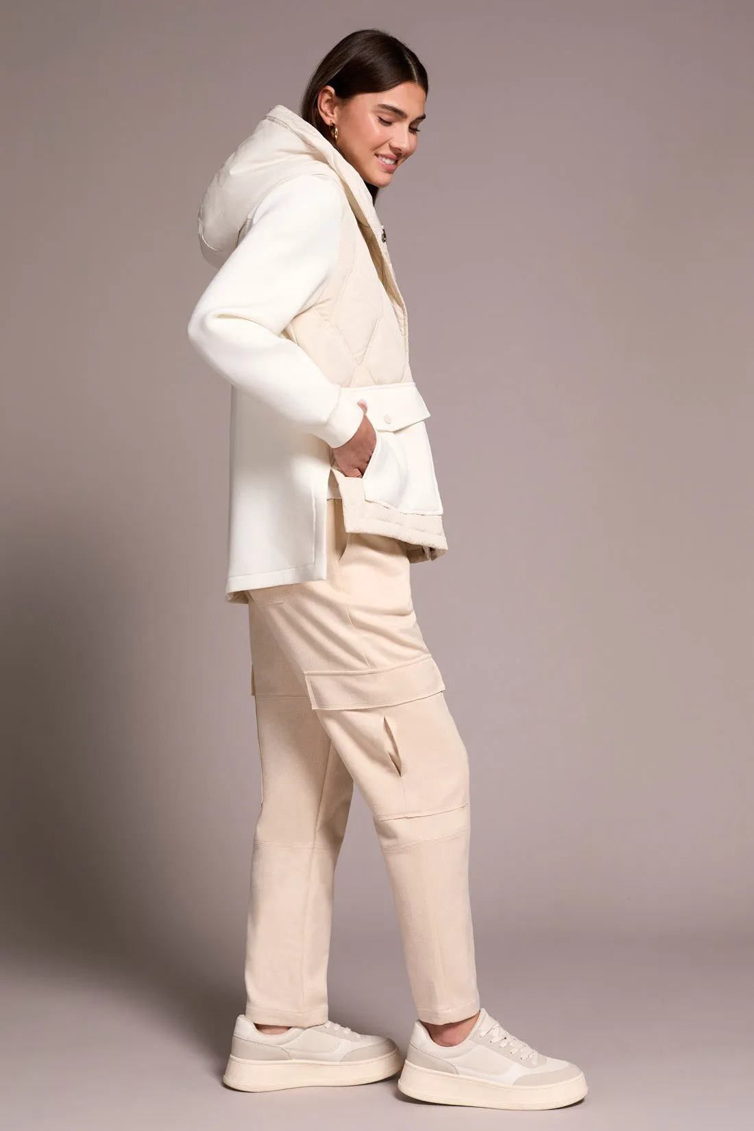 Quilted-Front Combo Puffer Coat-Cream sold by Tribal product image thumbnail 2