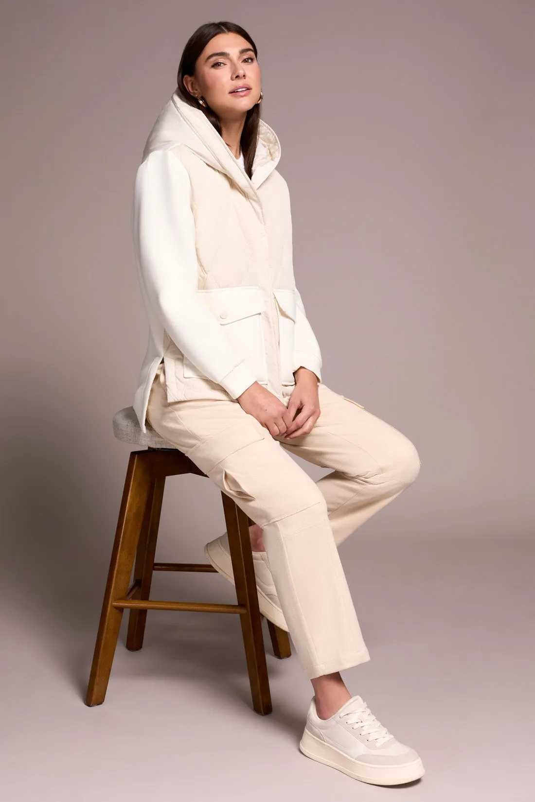 Quilted-Front Combo Puffer Coat-Cream sold by Tribal product image thumbnail 3