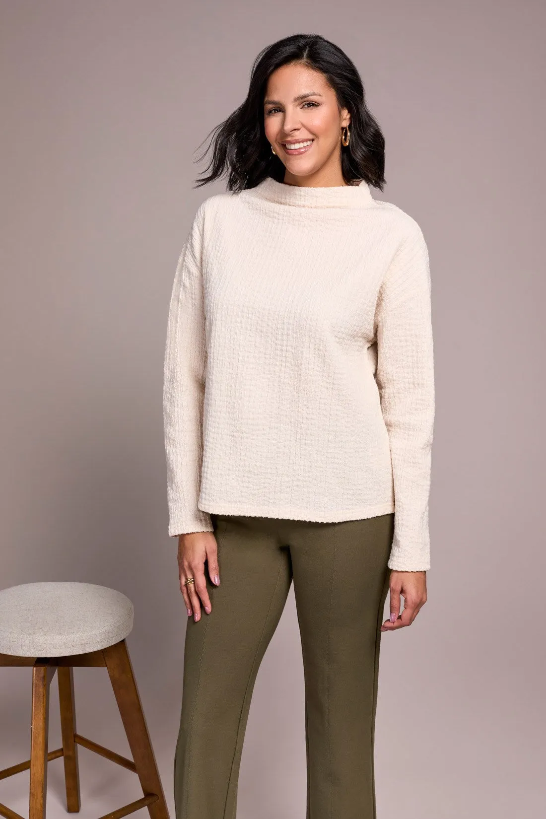 Lightweight Funnel Neck Dolman Sleeve Knit Top-Moonstone sold by Tribal product image thumbnail 3