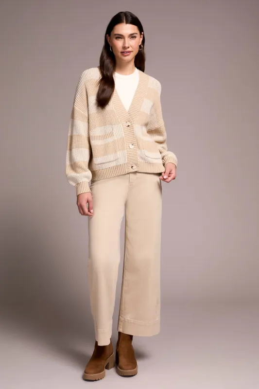 Buttoned-Front Sweater Cardigan-H latte sold by Tribal