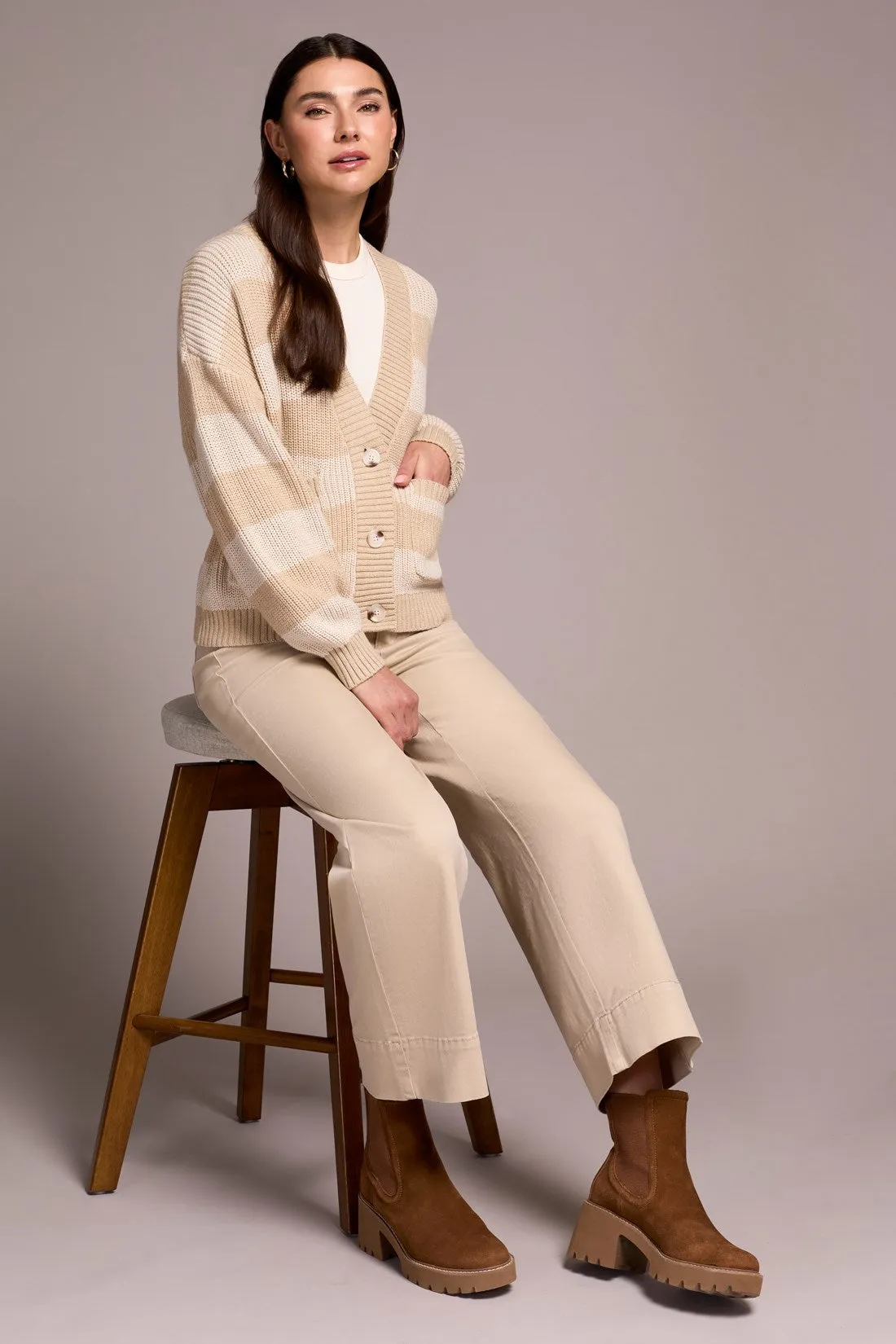 Buttoned-Front Sweater Cardigan-H latte sold by Tribal product image thumbnail 3