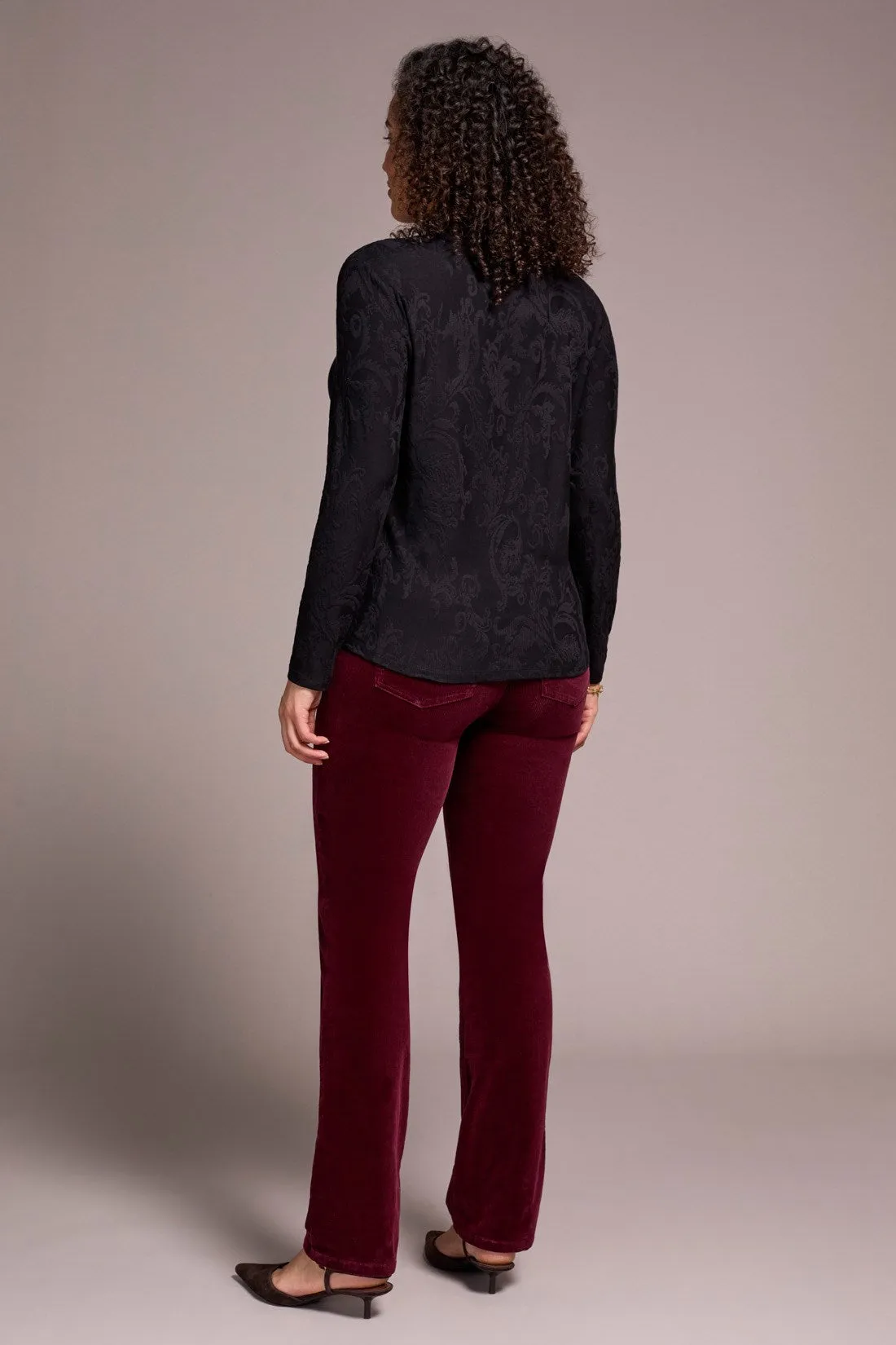 Jacquard Knit Long-Sleeve Mock Neck Top-Black sold by Tribal product image thumbnail 4