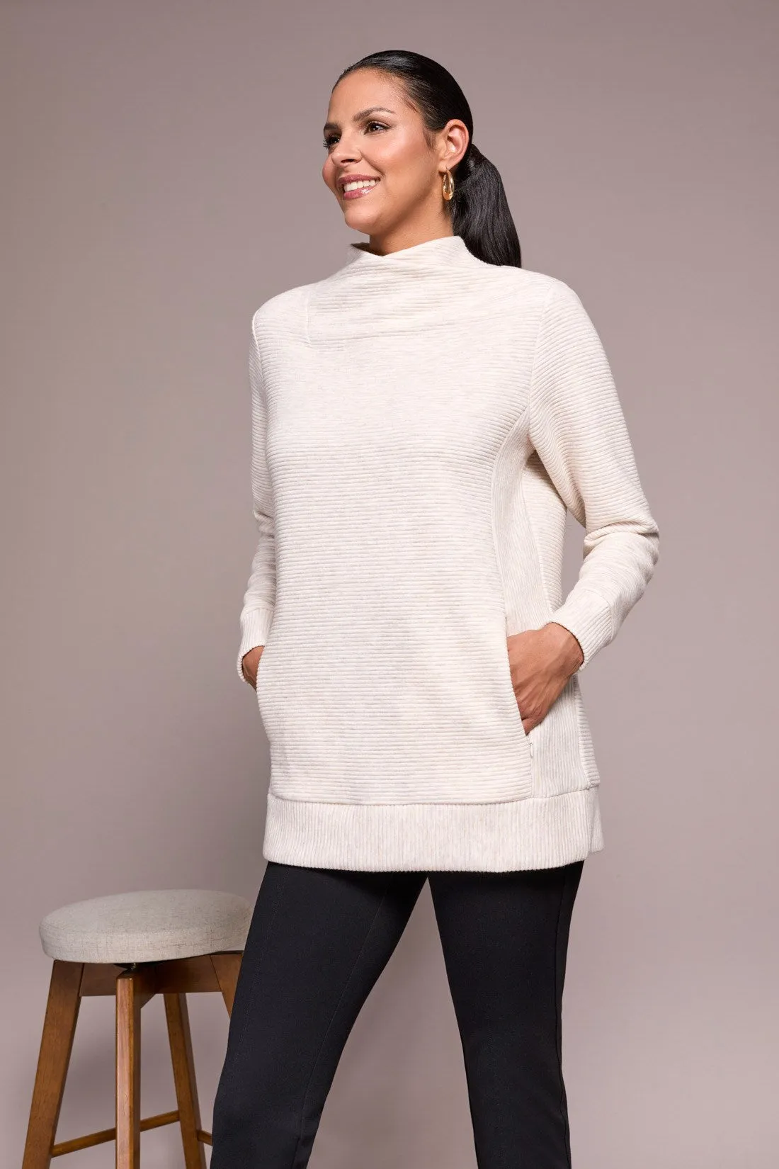 Long-Sleeve Tunic With Invisible Pockets-Sandstone sold by Tribal product image thumbnail 3
