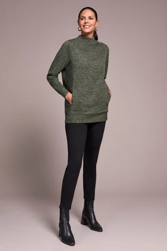 Long-Sleeve Tunic With Invisible Pockets-Chive sold by Tribal