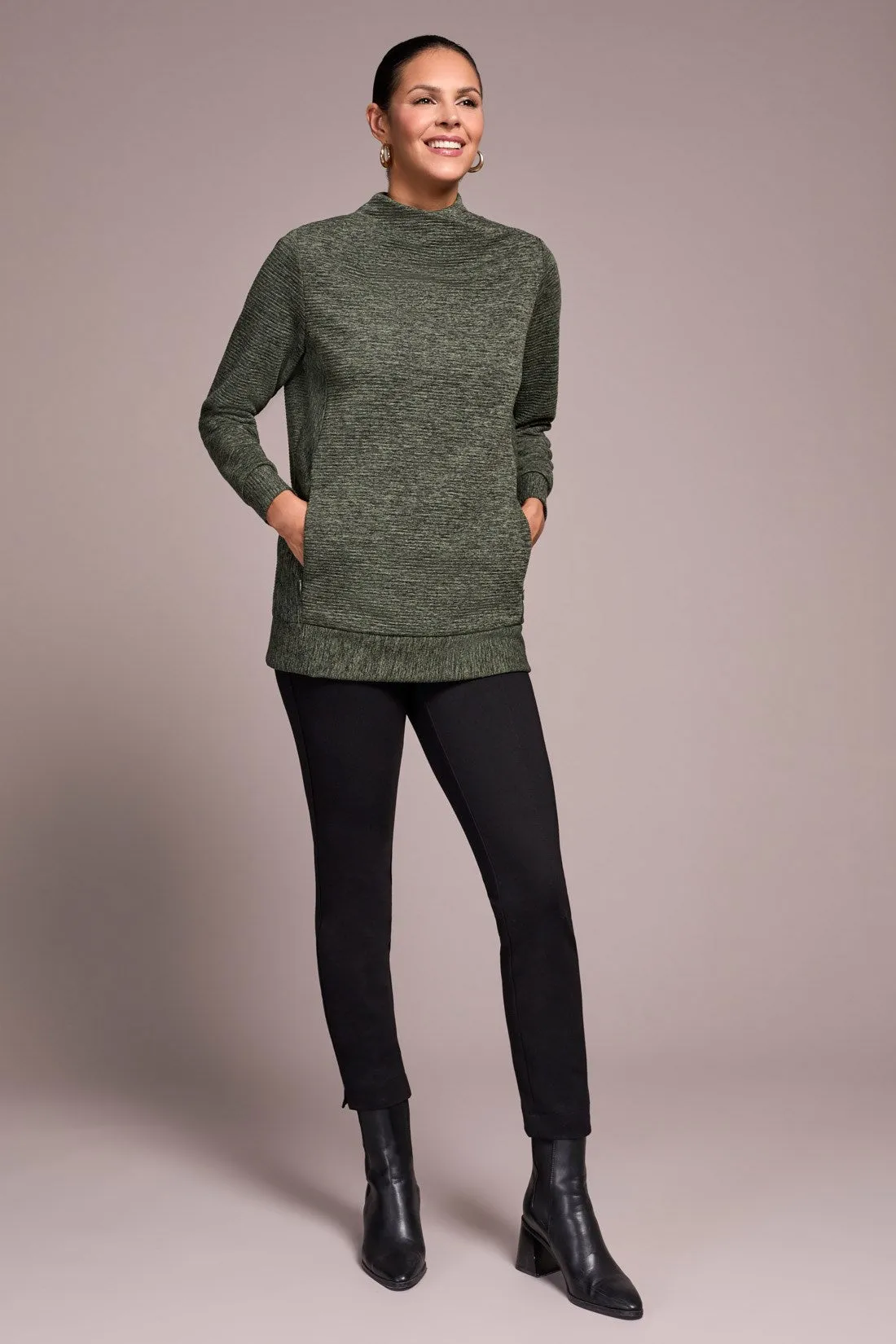 Long-Sleeve Tunic With Invisible Pockets-Chive sold by Tribal product image thumbnail 2