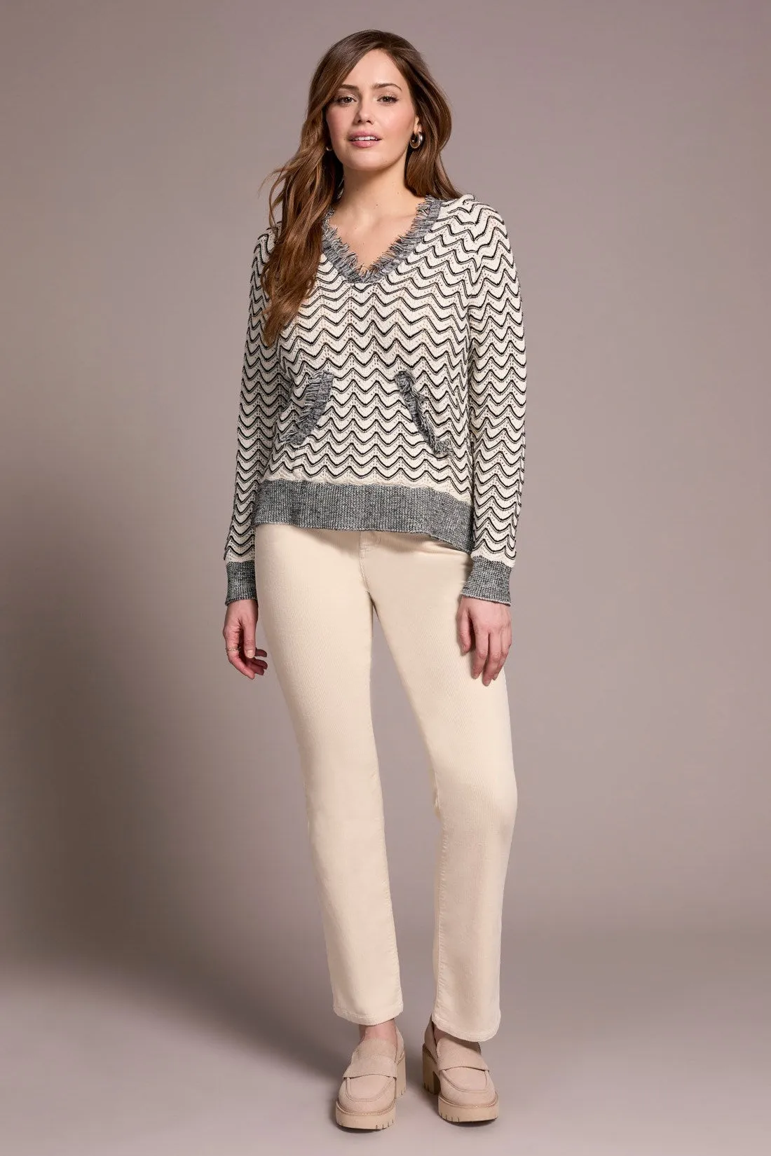 Fringe Long-Sleeve Hooded Sweater-H.charcoal sold by Tribal product image thumbnail 2