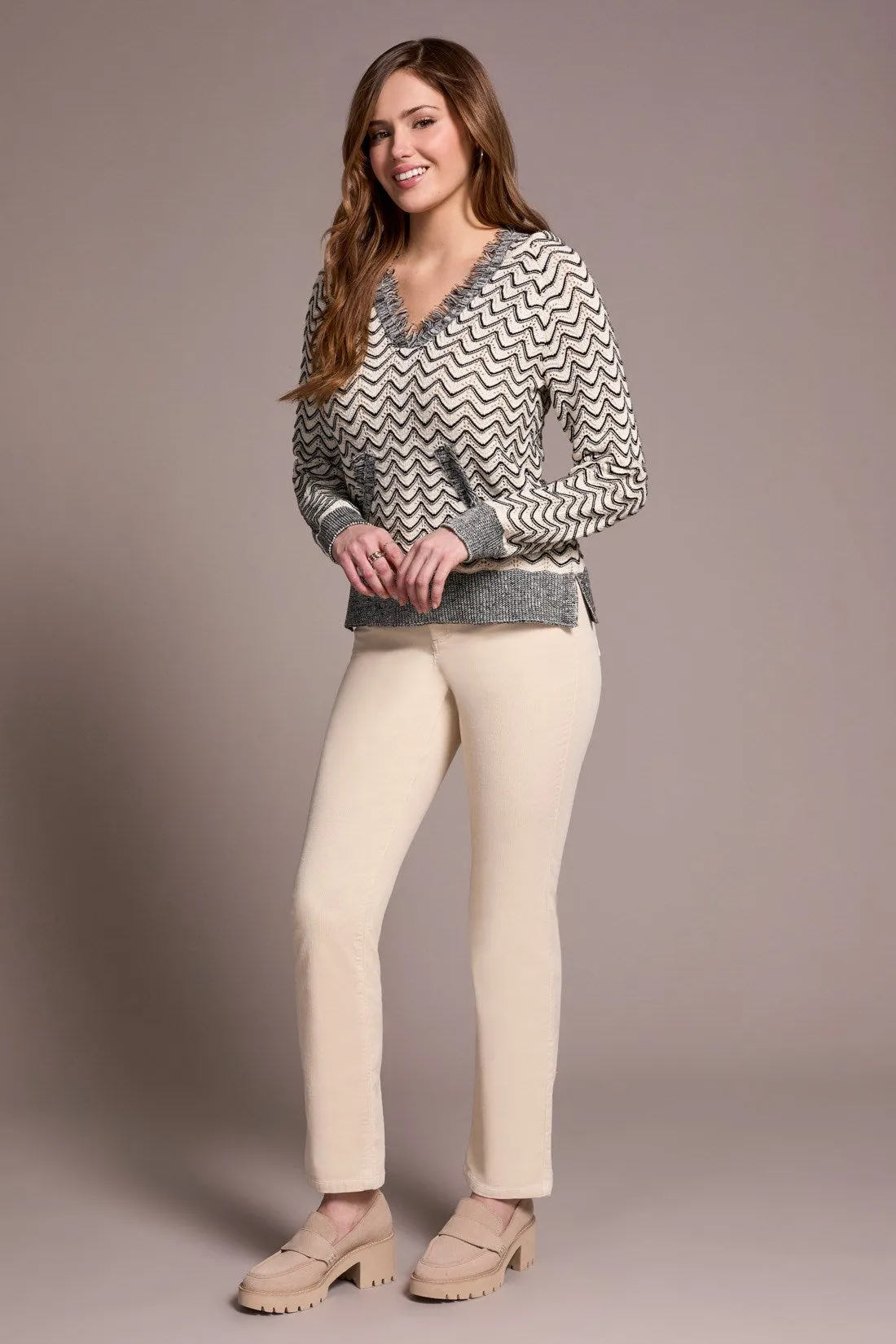 Fringe Long-Sleeve Hooded Sweater-H.charcoal sold by Tribal product image thumbnail 3