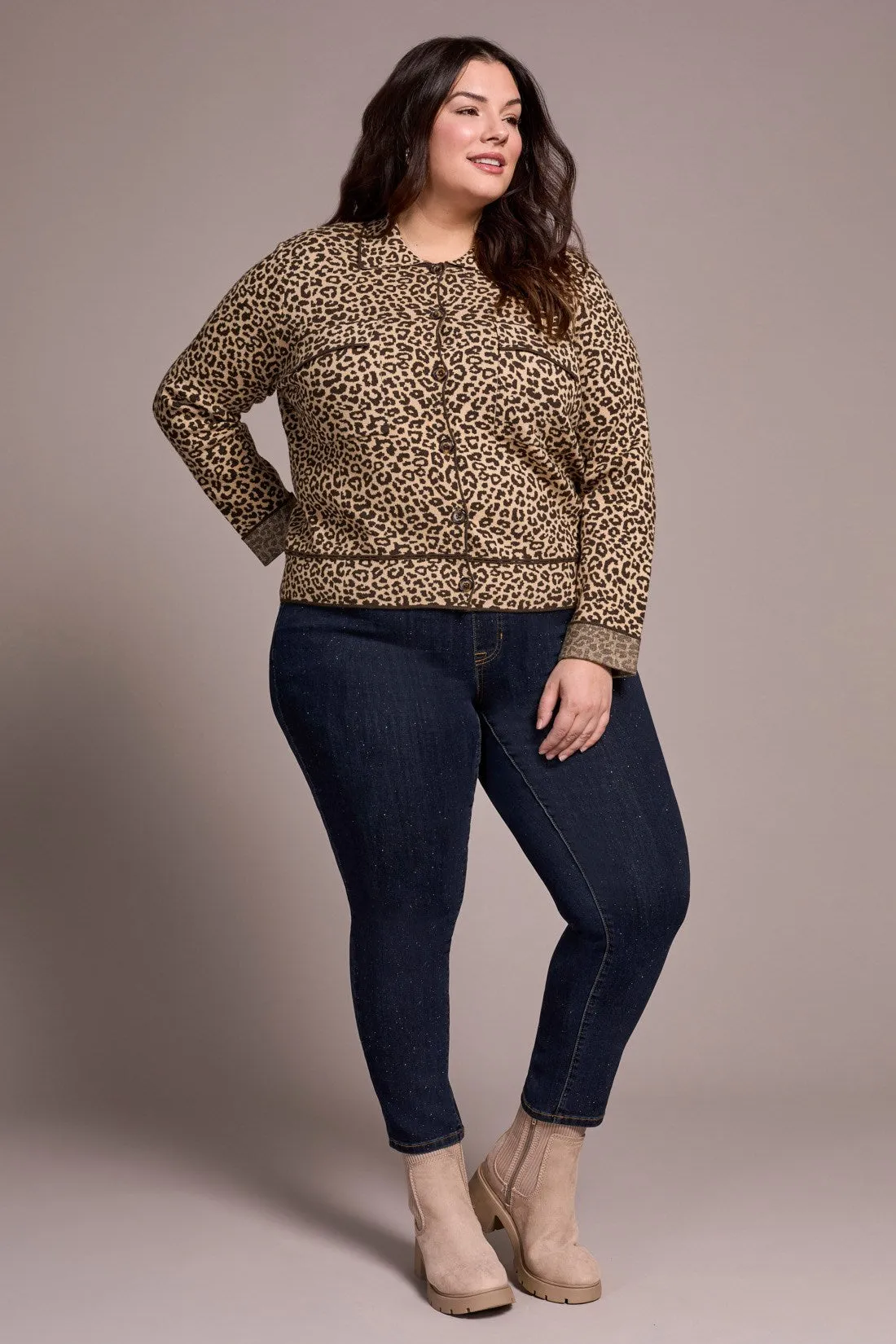 Double Knit Long-Sleeve Sweater Cardigan-Ice latte sold by Tribal