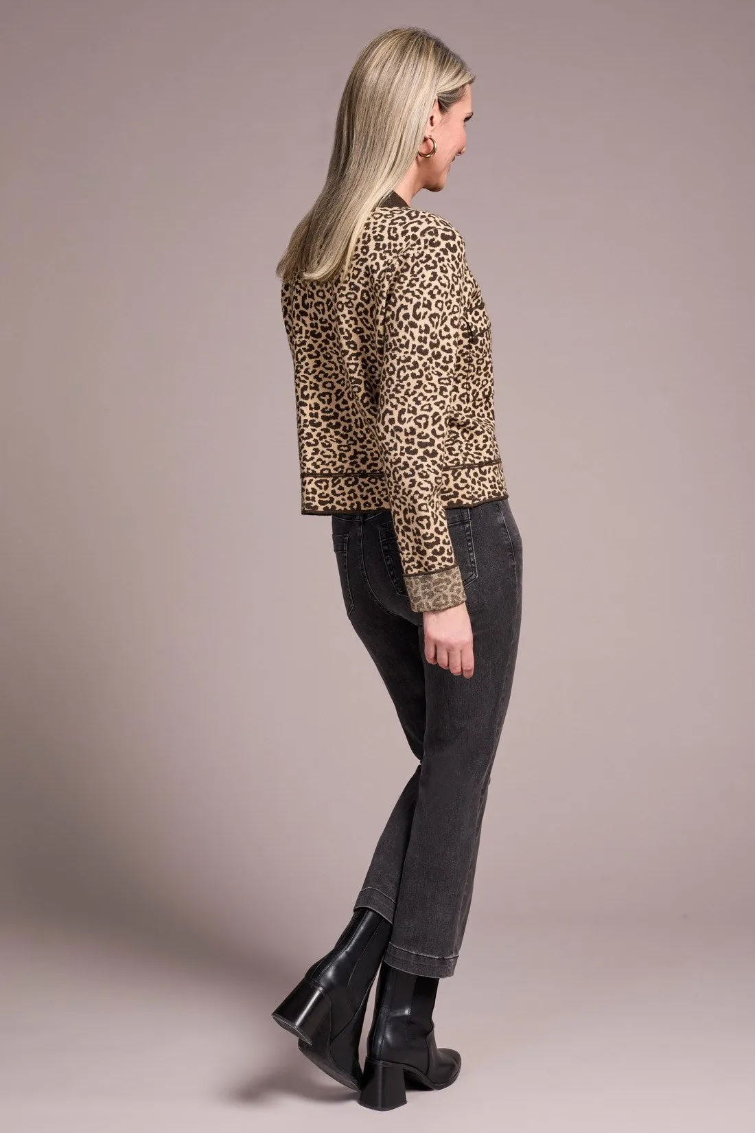 Double Knit Button-Front Stripe Cardigan-Ice latte sold by Tribal product image thumbnail 4