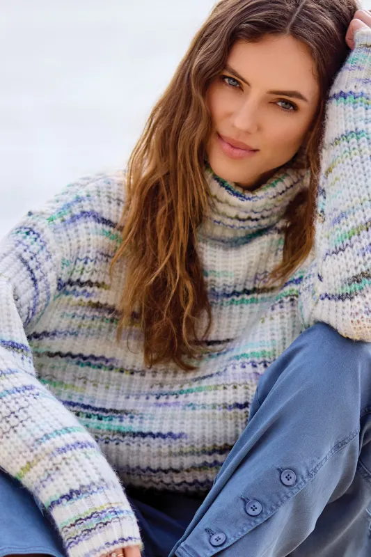 Space Dye Turtleneck Sweater-M cream sold by Tribal