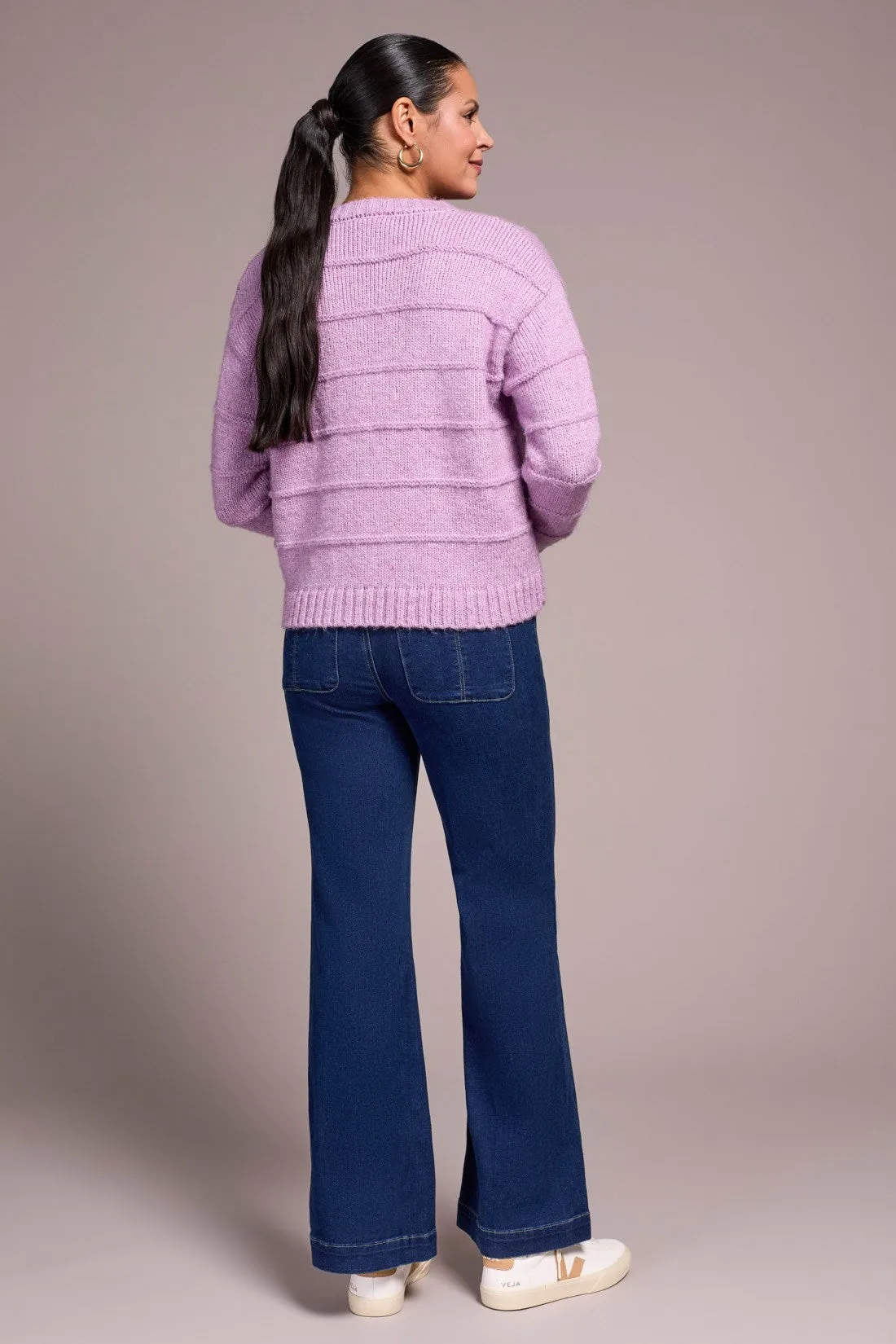 Heathered Stripe Crew Neck Sweater-H purplelotus sold by Tribal product image thumbnail 4