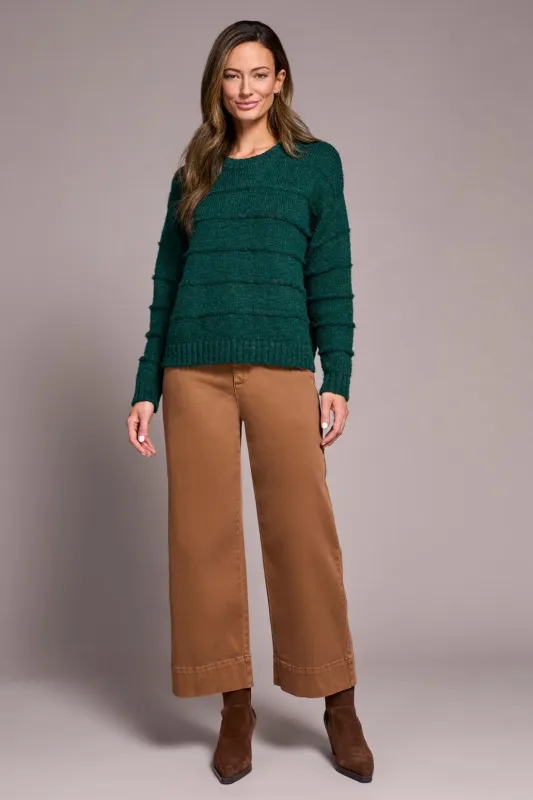 Heathered Stripe Crew Neck Sweater-H opalgreen sold by Tribal