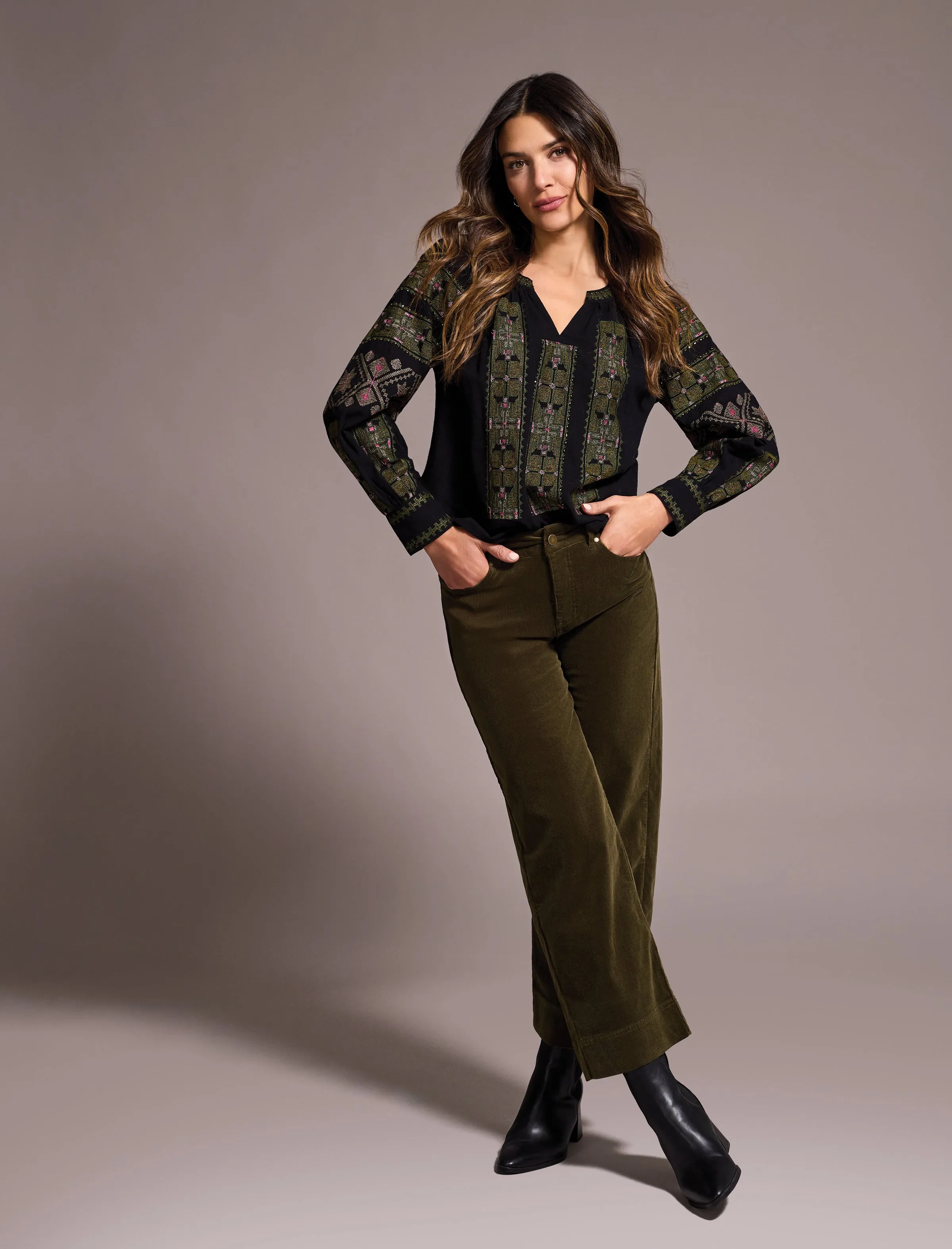 Embroidered Boho Blouse-Black sold by Tribal