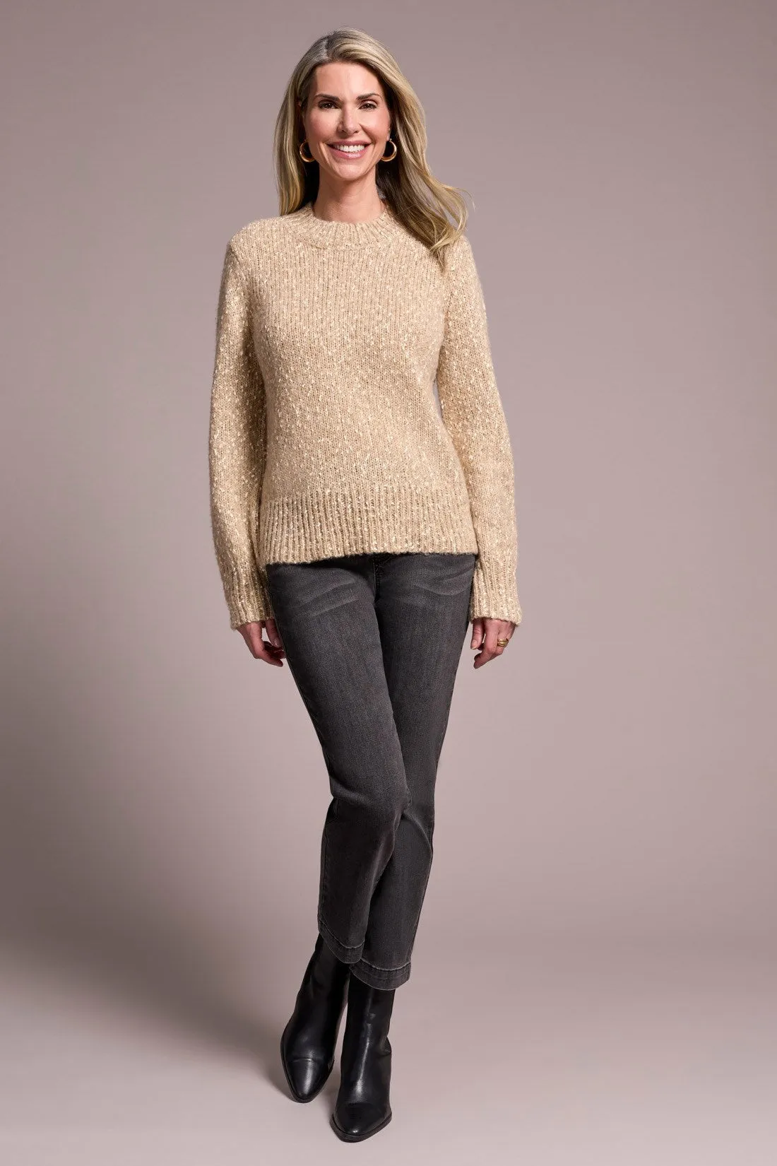 Novelty Mix Long-Sleeve Mock Neck Sweater-Sandstone sold by Tribal product image thumbnail 2