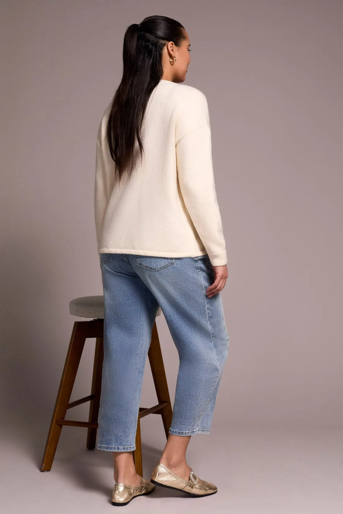 Soft Pearl Applique Dolman Sleeve Sweater-Sandstone sold by Tribal product image thumbnail 4