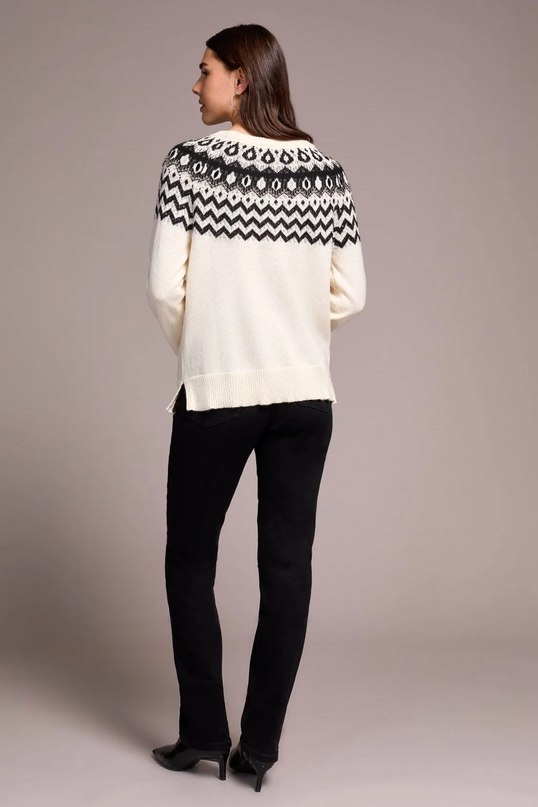 Fair Isle Soft Beaded Fair Isle Scoop Neck Sweater-Cream sold by Tribal product image thumbnail 4