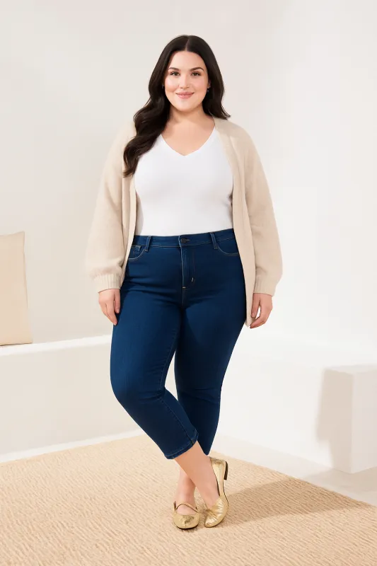 Sophia Curvy Micro Flare Jeans-Deepwater sold by Tribal