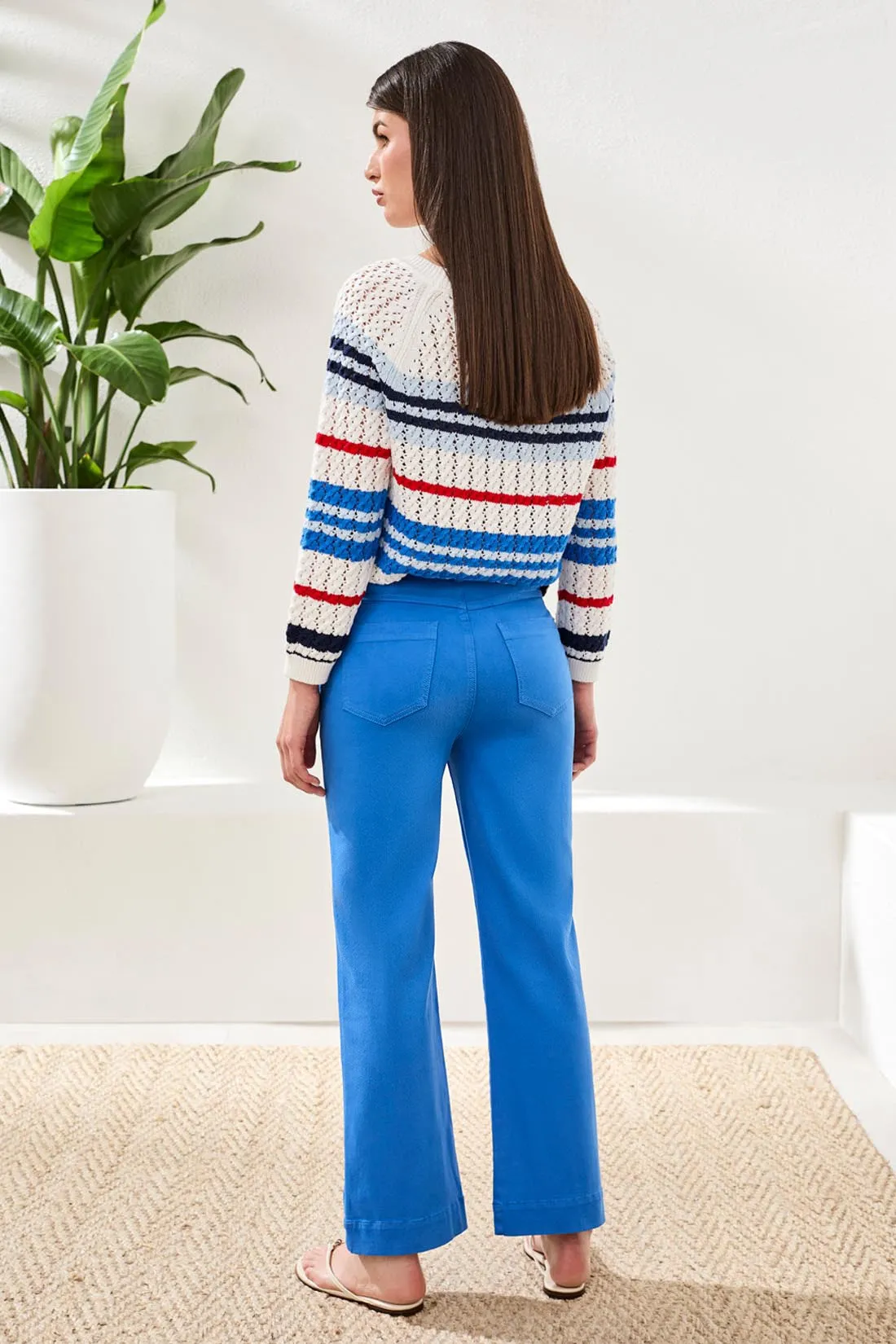 Comfort Stretch Kick Flare Pants w Topstitch Pockets-Royal sold by Tribal product image thumbnail 4