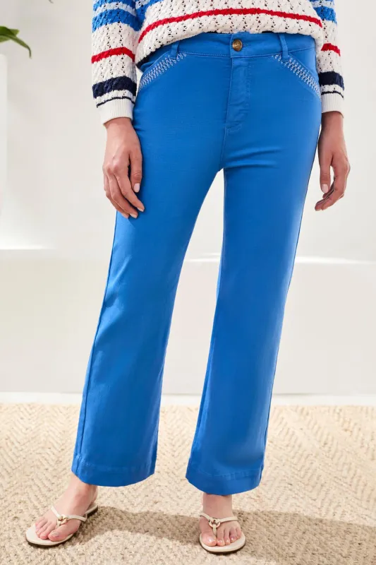 Comfort Stretch Kick Flare Pants w Topstitch Pockets-Royal sold by Tribal
