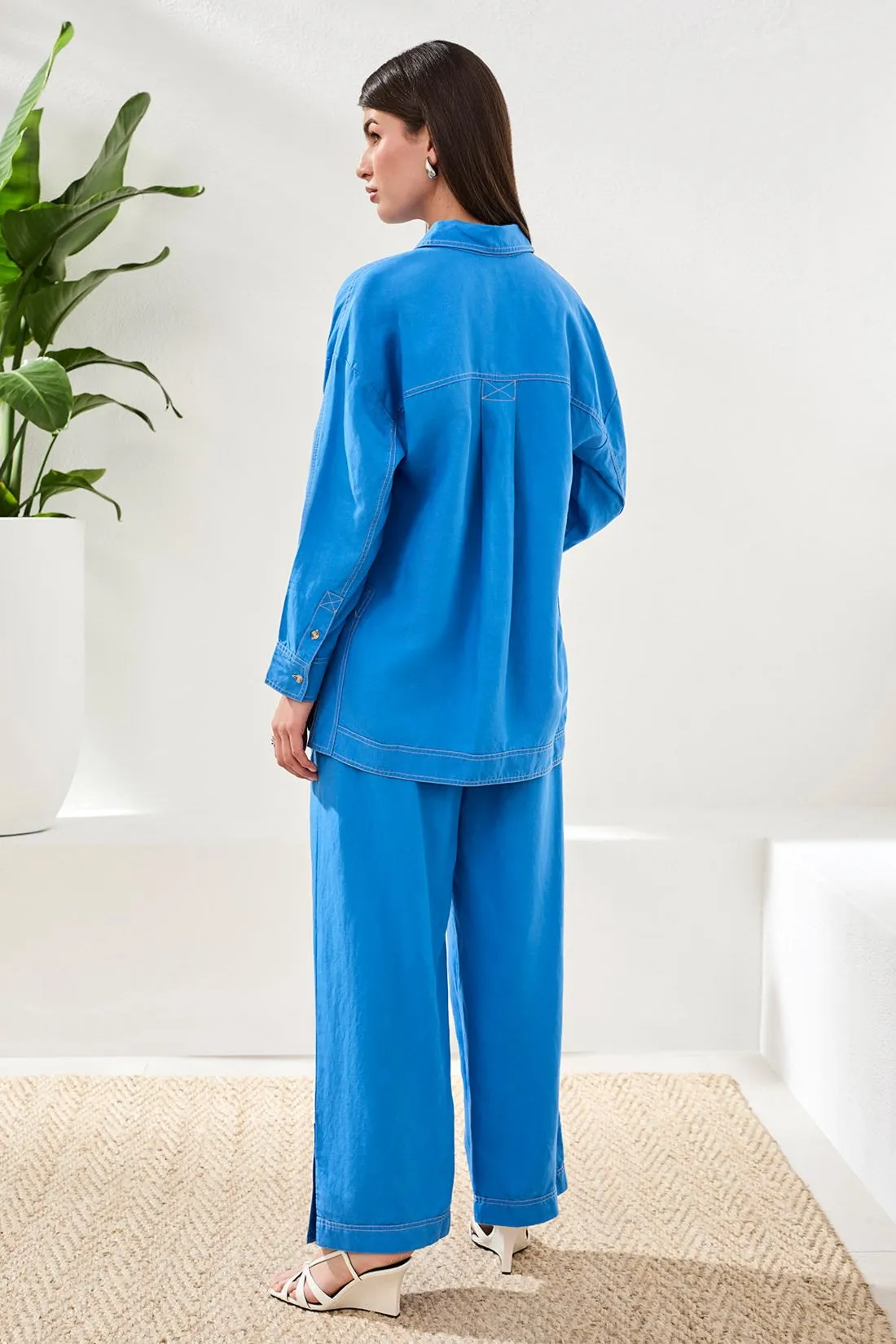 Flowy Slub Woven Pop Over Tunic-Royal sold by Tribal product image thumbnail 4