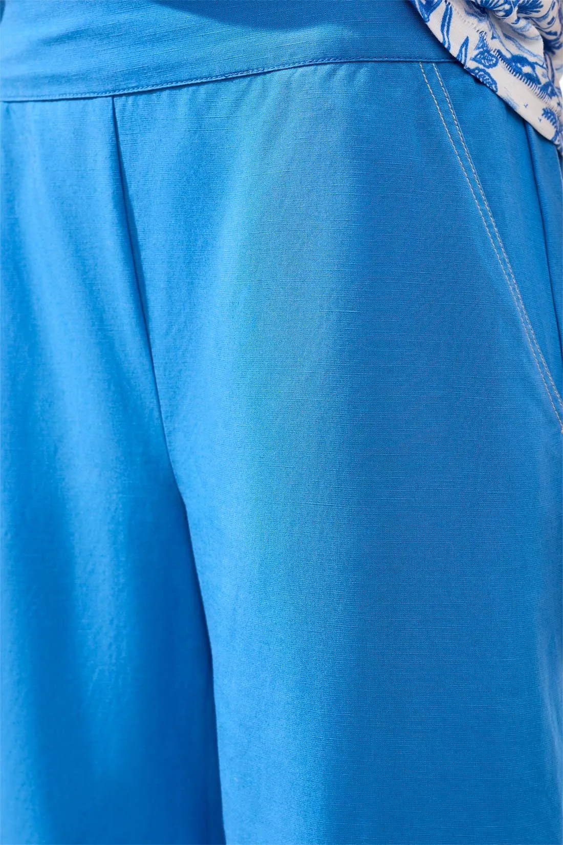 Lightweight Slub Woven Flowy Wide Leg Pants-Royal sold by Tribal product image thumbnail 2