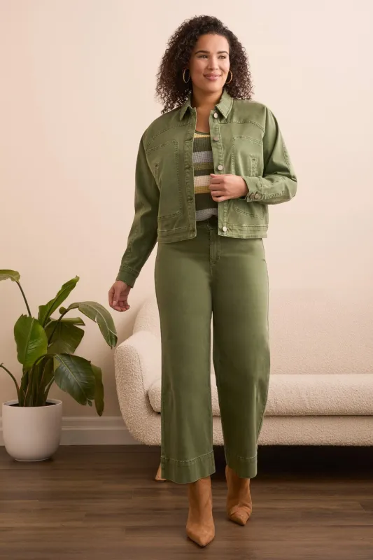 Comfort Stretch Raglan Sleeve Jacket-Chive made by Tribal