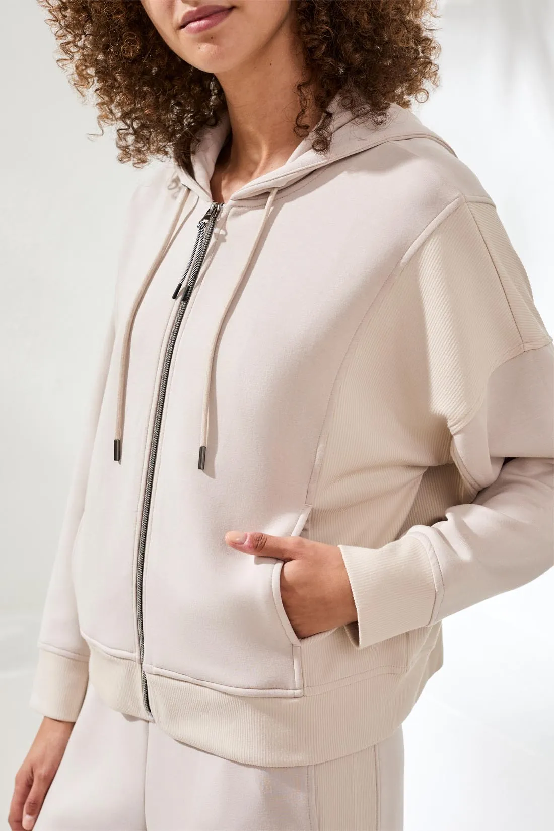 Techno Lux Hooded Cardigan Combo-Sanddune sold by Tribal