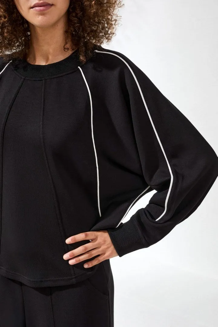 Techno Lux Crew Dolman Top Contrast-Black sold by Tribal product image thumbnail 3