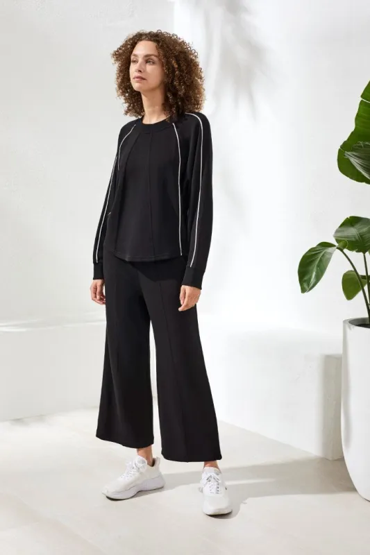 Techno Lux Crew Dolman Top Contrast-Black made by Tribal