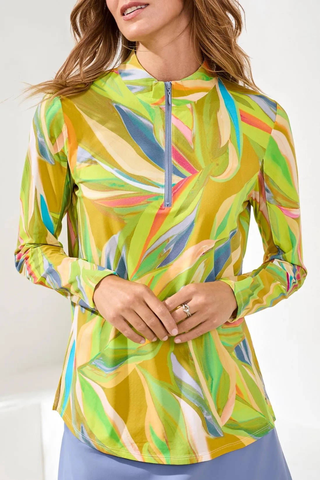 UPF 50+ High Performance Quarter-Zip Long Sleeve Pullover-Limetart sold by Tribal product image thumbnail 3