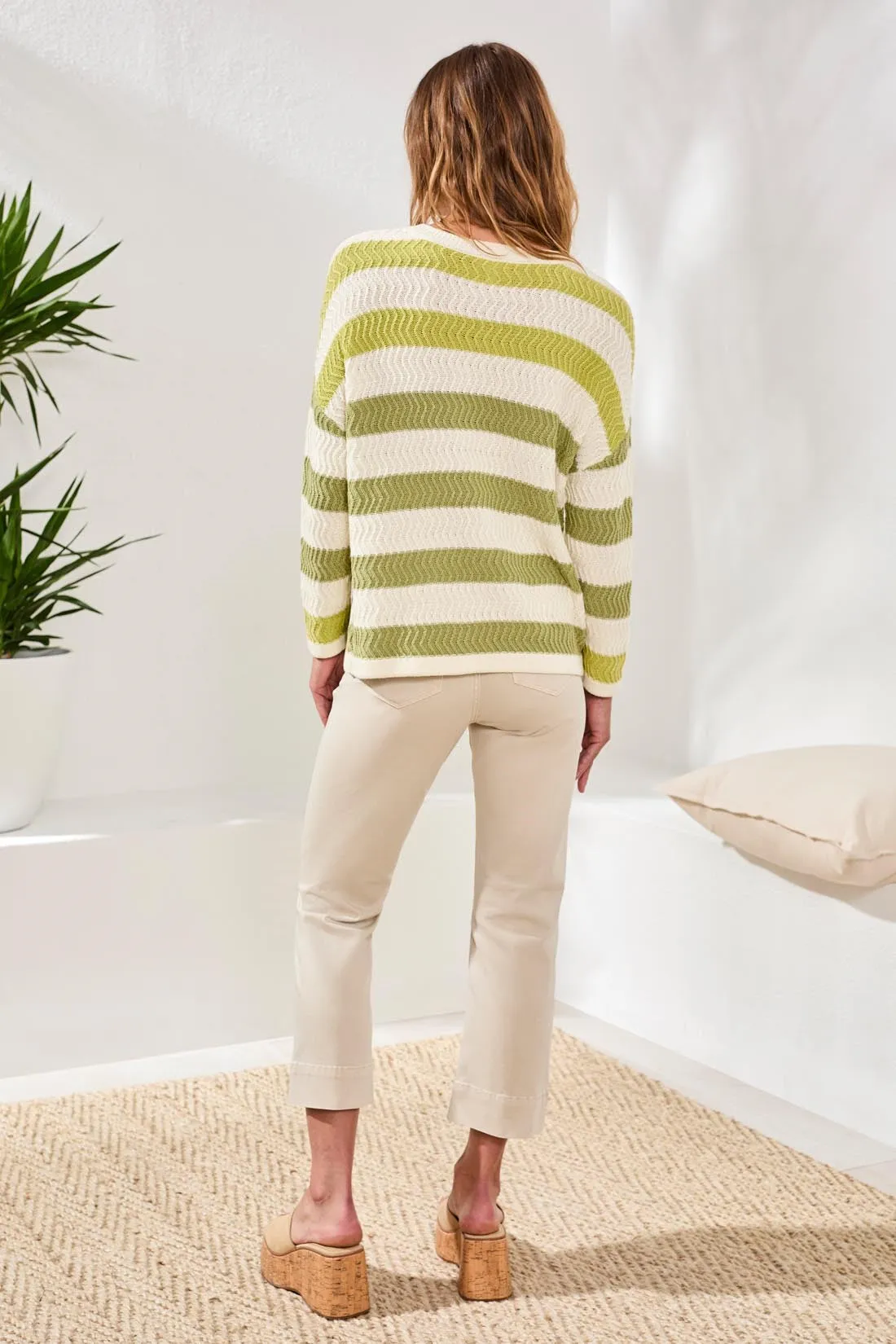 Crew Neck Drop Shoulder 3/4 Sweater-Kiwizest sold by Tribal product image thumbnail 4