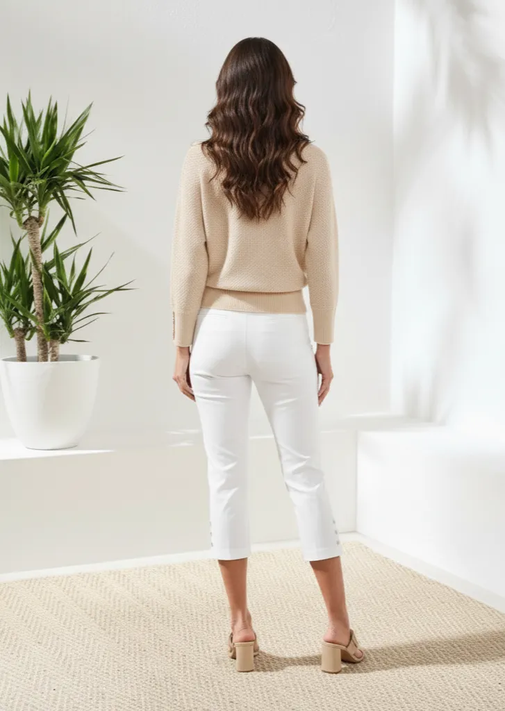 Flatten It® Slim Leg Capris With Snap Vent-White sold by Tribal product image thumbnail 2