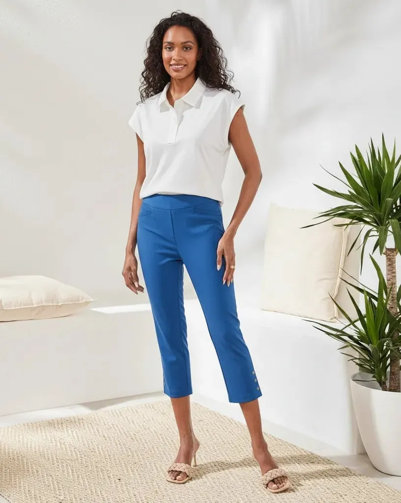 Flatten It® Slim Leg Capris With Snap Vent-Turkishsea sold by Tribal